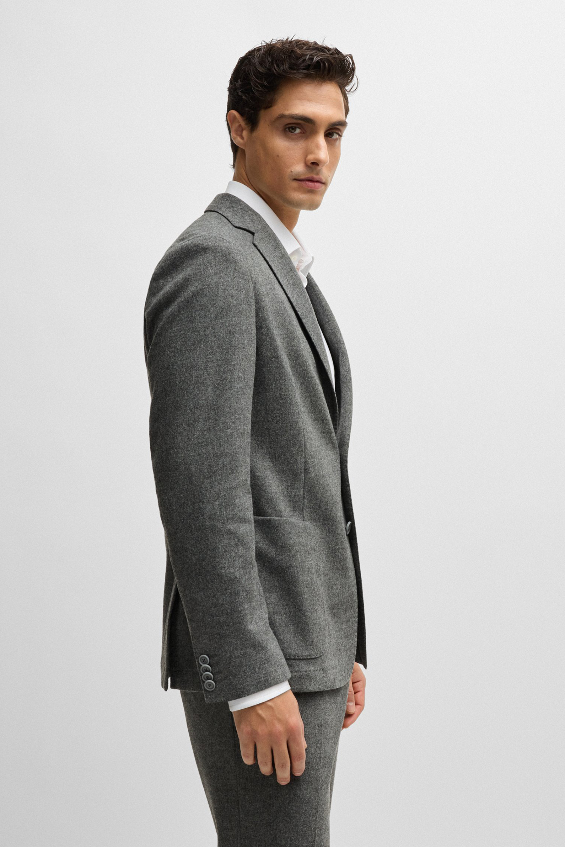 BOSS Slim Fit Wool Stretch Tech Flannel Jacket P-Hanry BOSS Slim Fit Wool Stretch Tech Flannel Jacket P-Hanry