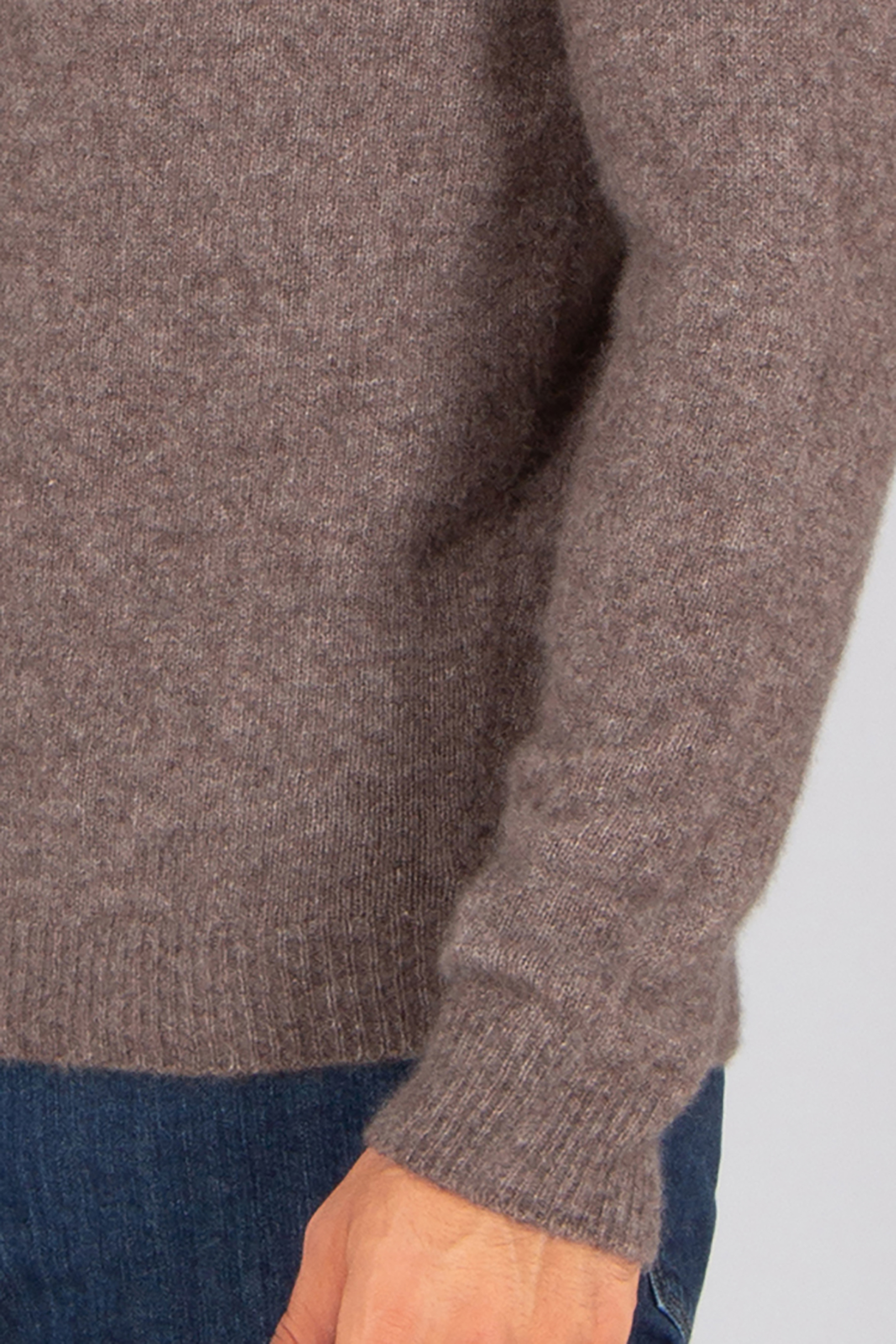 ROBERTO COLLINA Regular Fit Cashmere-Silk Blend Mock Neck Sweater Bekleidung, Strickwaren, Pullover, Langarm, Ärmel