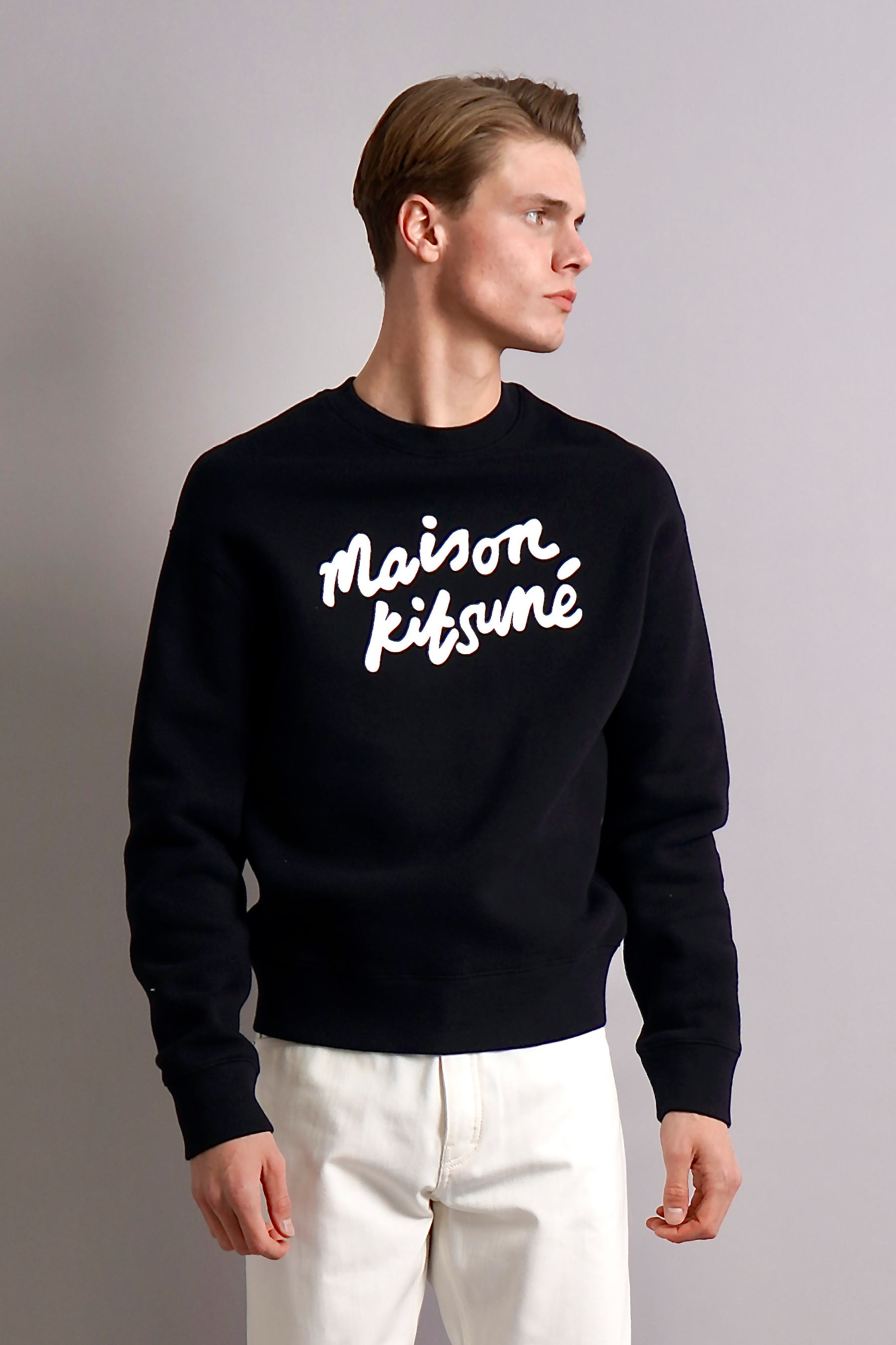 MAISON KITSUNÉ Handwriting Comfort Cotton Sweatshirt MAISON KITSUNÉ Handwriting Comfort Cotton Sweatshirt