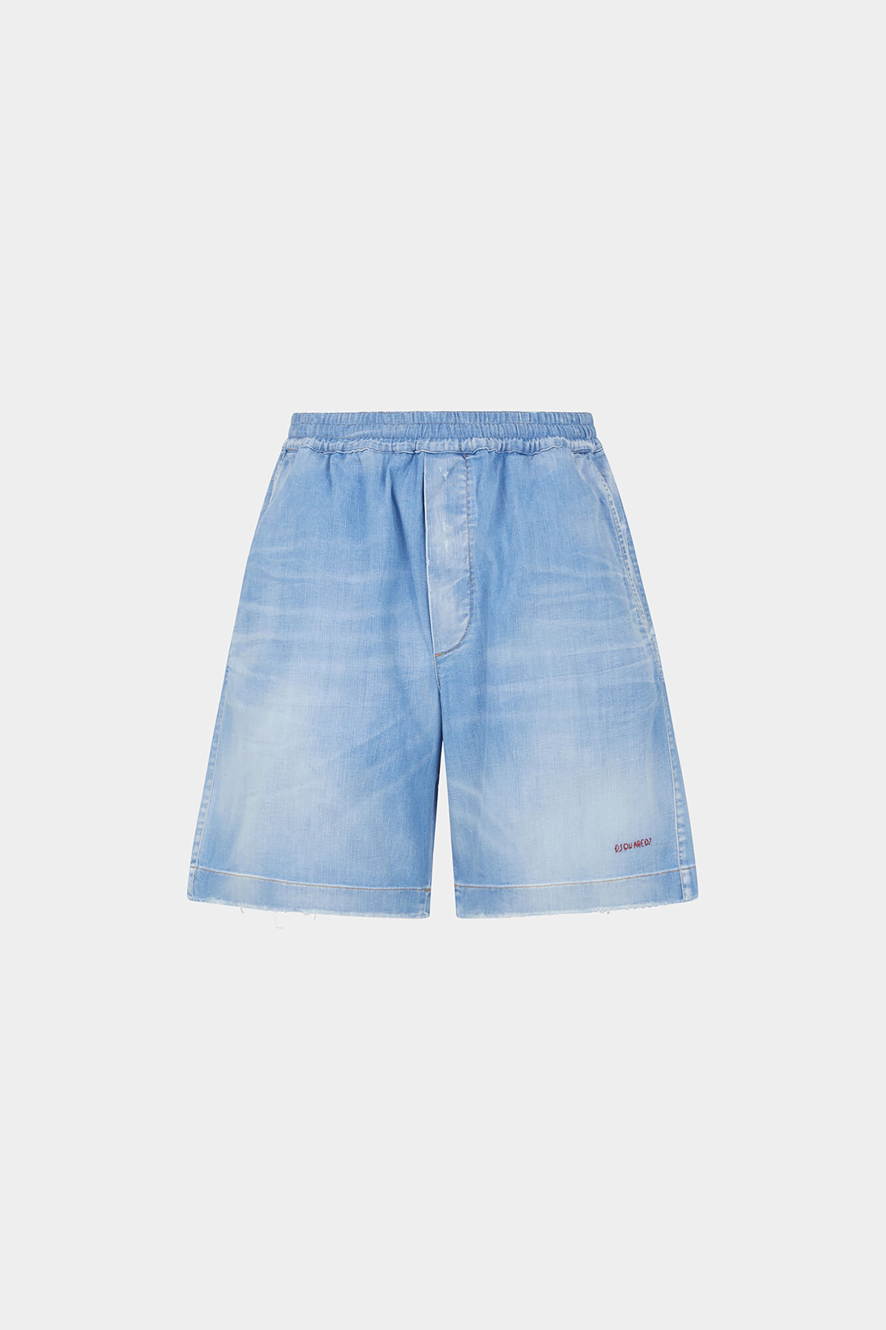 DSQUARED2 Light Wash Denim Stretch Boxer Shorts DSQUARED2 Light Wash Denim Stretch Boxer Shorts