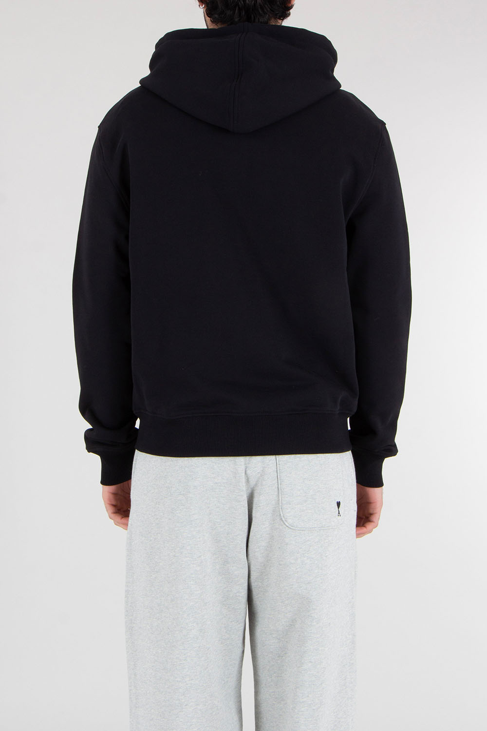 AMI PARIS Classic Fit Ami De Coeur Cotton Fleece Zip-Up Hoodie