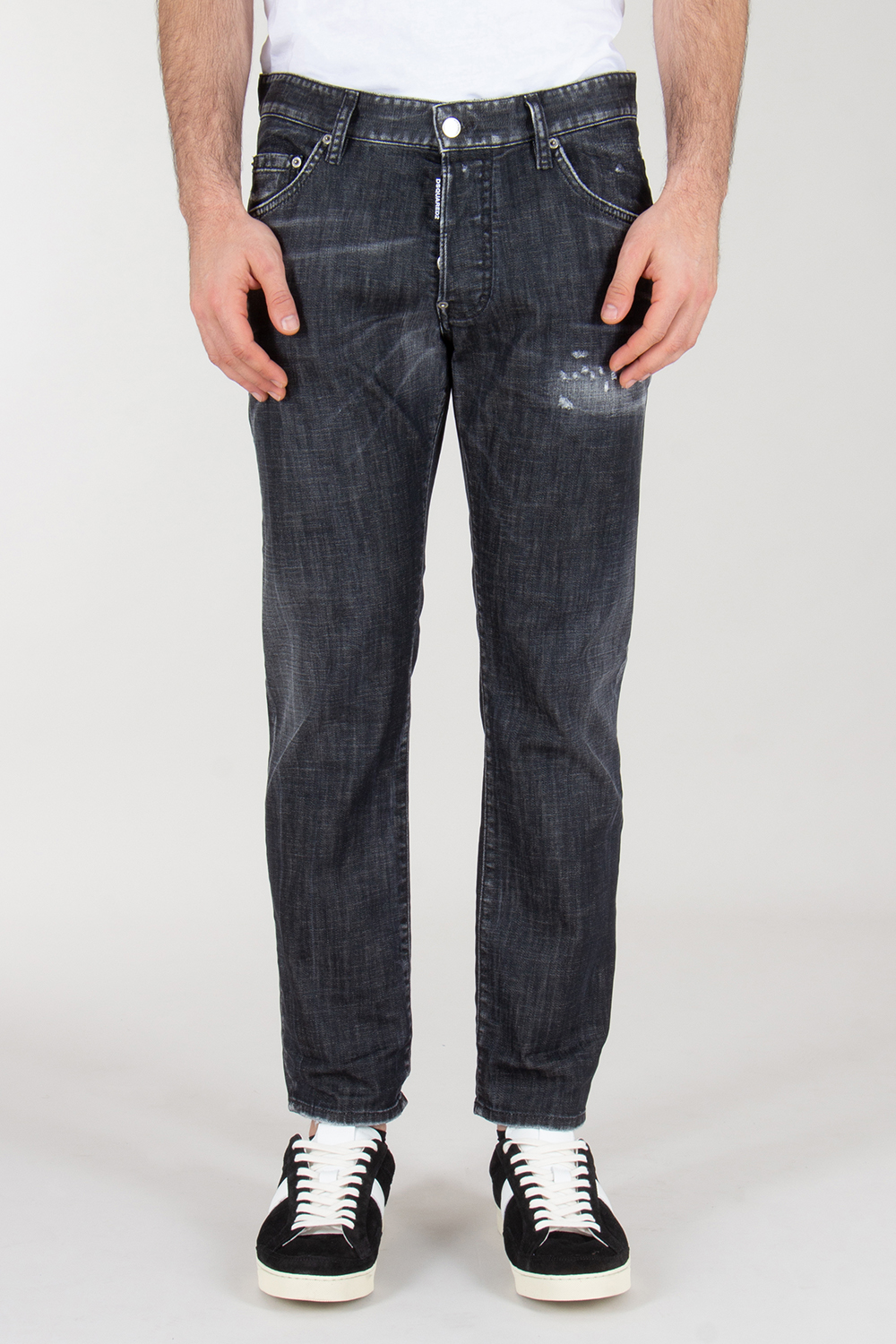 DSQUARED2 Slim Fit Distressed Washed Denim Jeans Skater