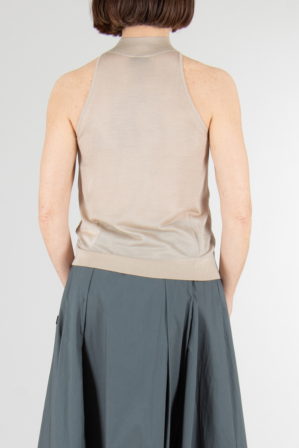 BOSS Superfine Knitted Stand Collar Top 