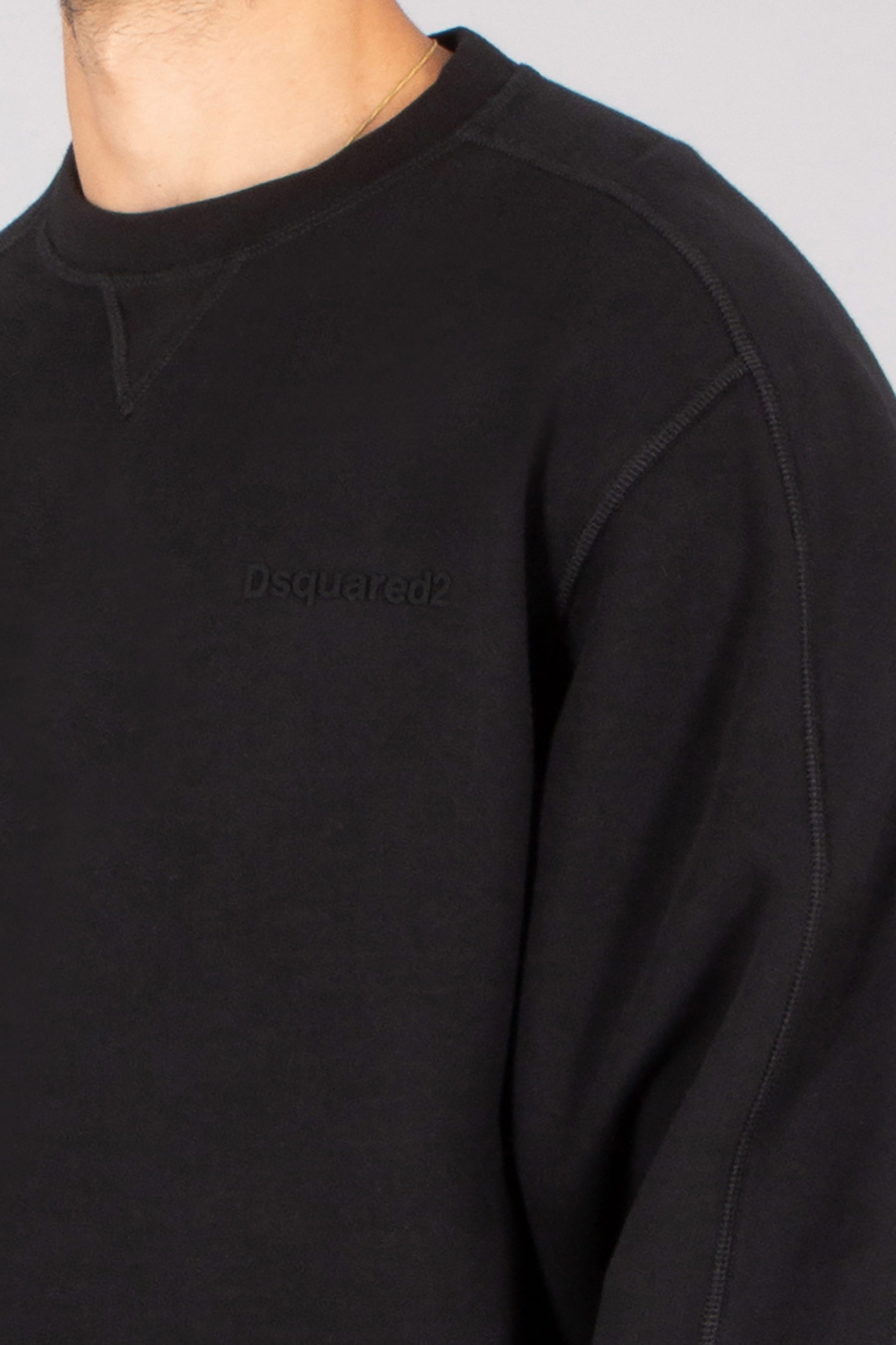 DSQUARED2 Field Fit Cotton Fleece Crew Neck Sweatshirt Langarm, Fleece, Pullover, Sweatshirt, Jacke