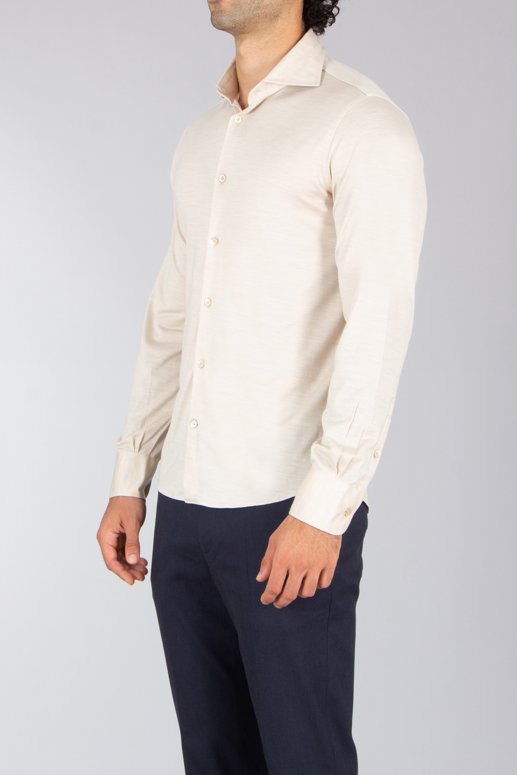 STEFAN BRANDT Slim Fit Super Fine Wool Jersey Shirt Ostin Bekleidung, Hemd, Kleid, Hemd, Langarm, Mantel