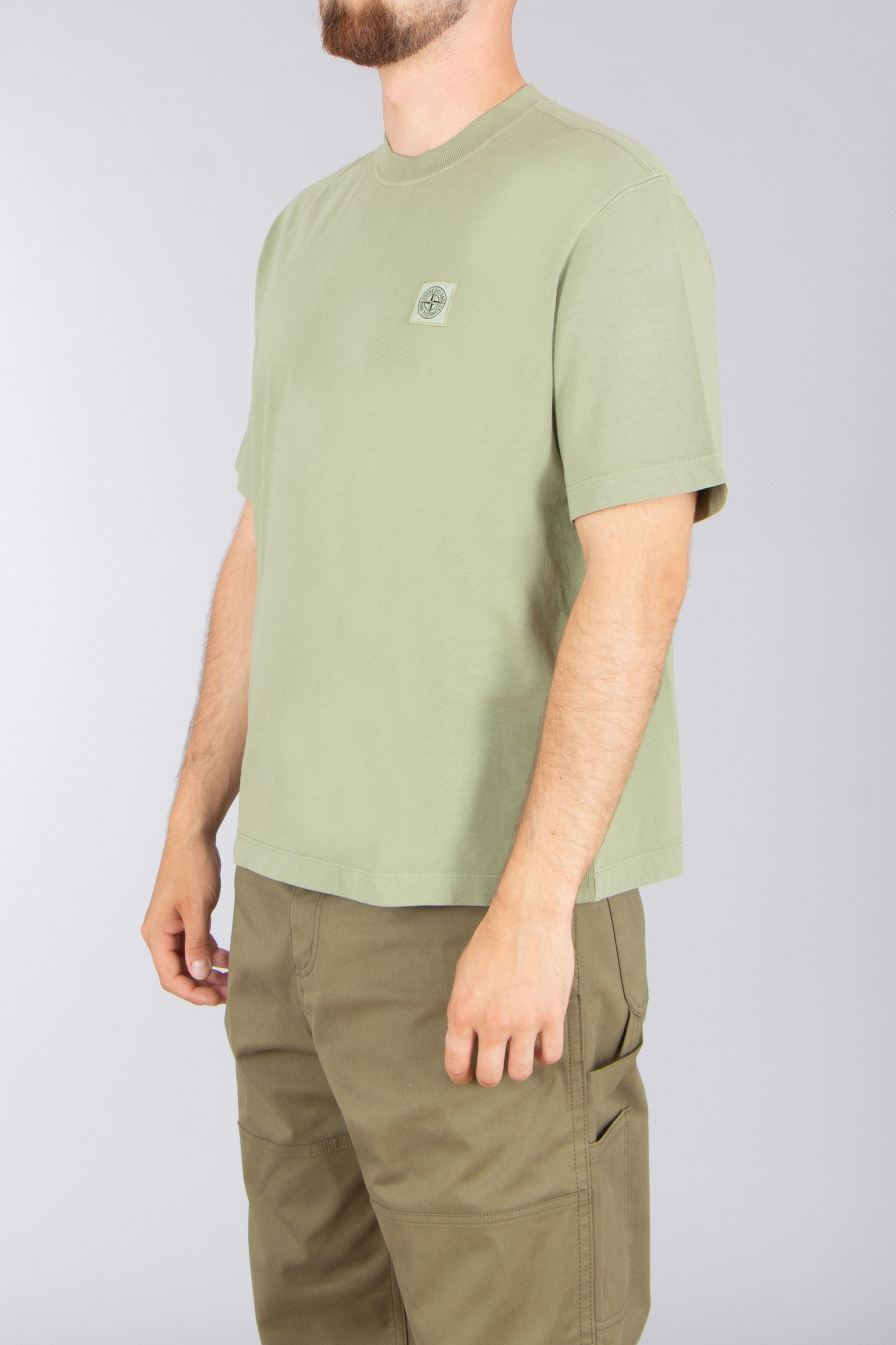 STONE ISLAND Regular Fit Combed Organic Cotton Jersey T-Shirt T-shirt, Khaki, Erwachsener, Mann, Person