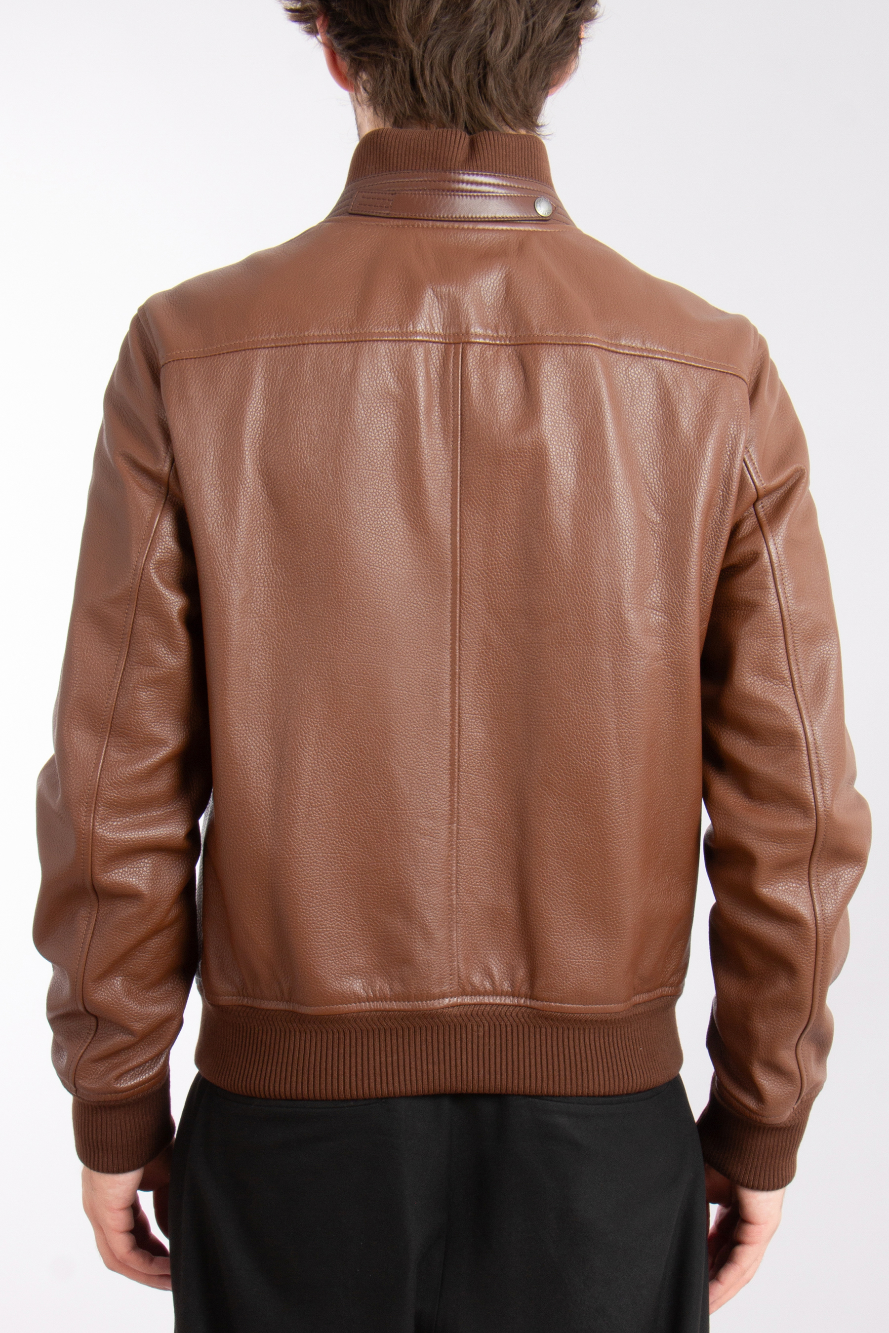 TOM FORD Grained Lamb Leather Track Bomber Jacket TOM FORD Grained Lamb Leather Track Bomber Jacket