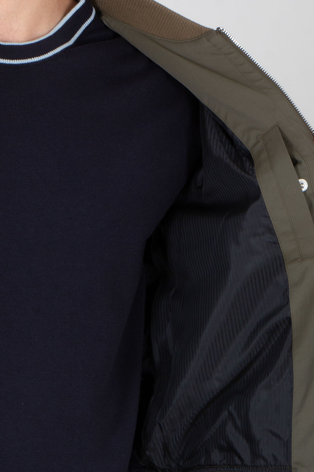 PAUL SMITH Regular Fit Technical Nylon-Cotton Stretch Blend Bomber Jacket