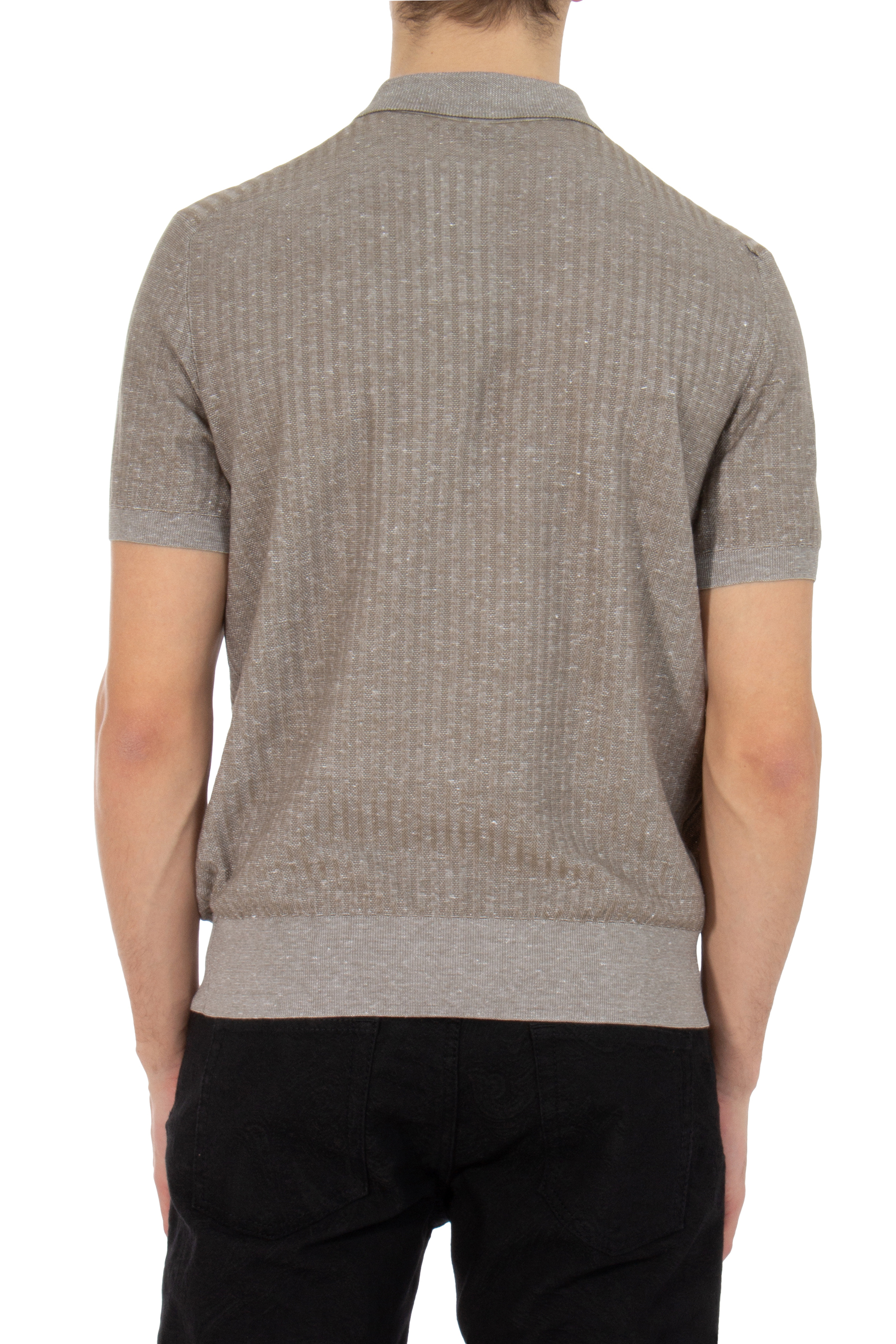 BRIONI Regular Fit Cotton-Linen-Silk-Cashmere Blend Knit Polo BRIONI Regular Fit Cotton-Linen-Silk-Cashmere Blend Knit Polo