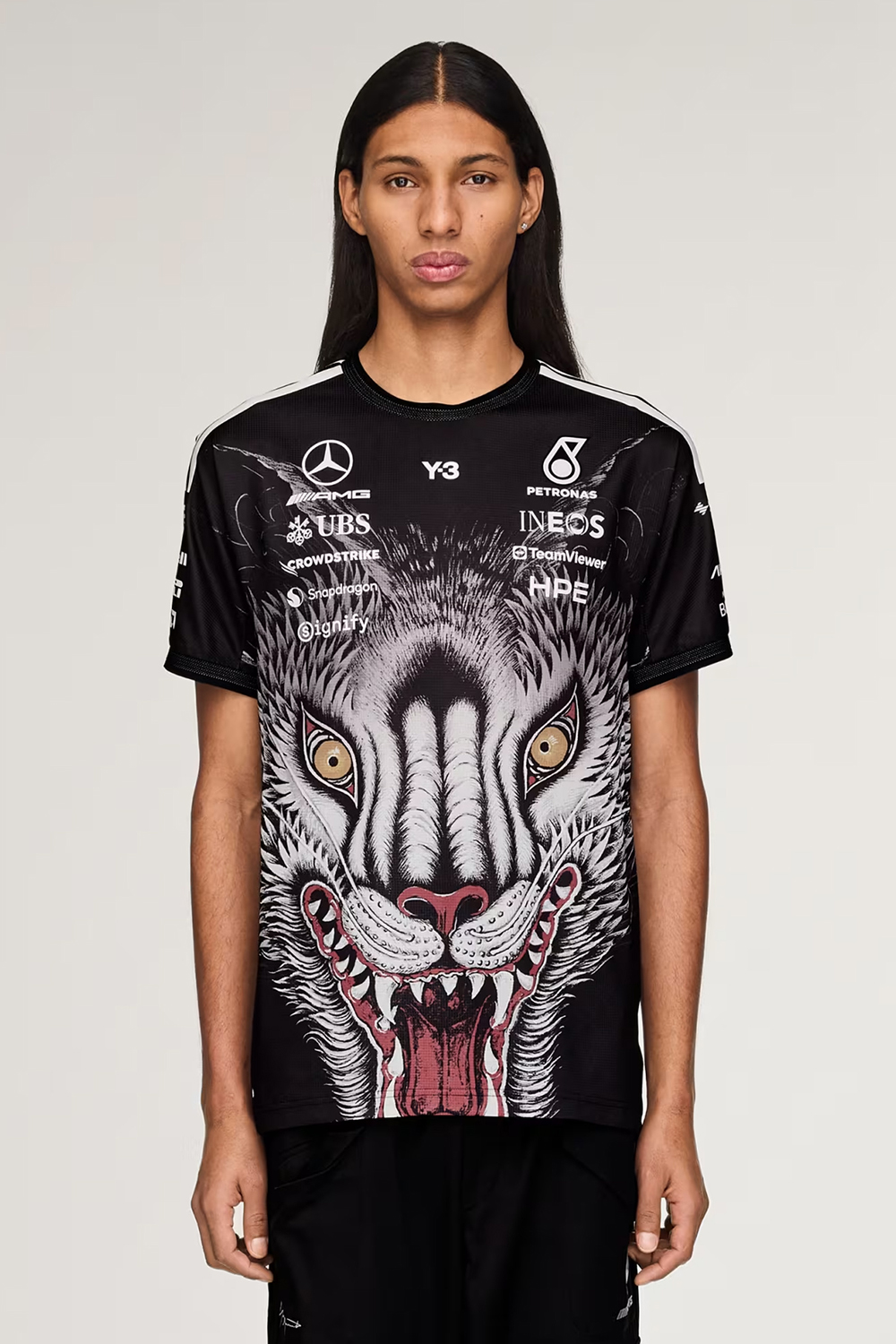 Y-3 x MERCEDES AMG PETRONAS Regular Fit Graphic Print Cotton T-Shirt