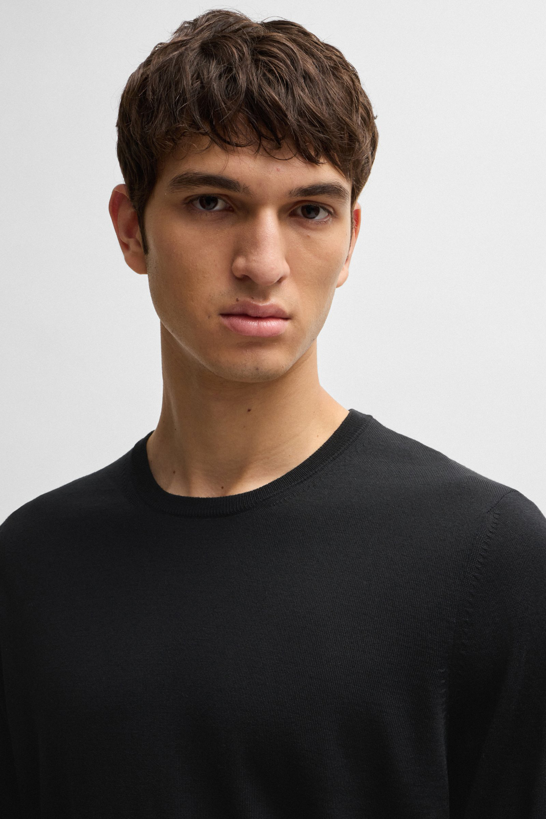 BOSS Slim Fit Virgin Wool Crew-Neck Sweater Leno-P BOSS Slim Fit Virgin Wool Crew-Neck Sweater Leno-P
