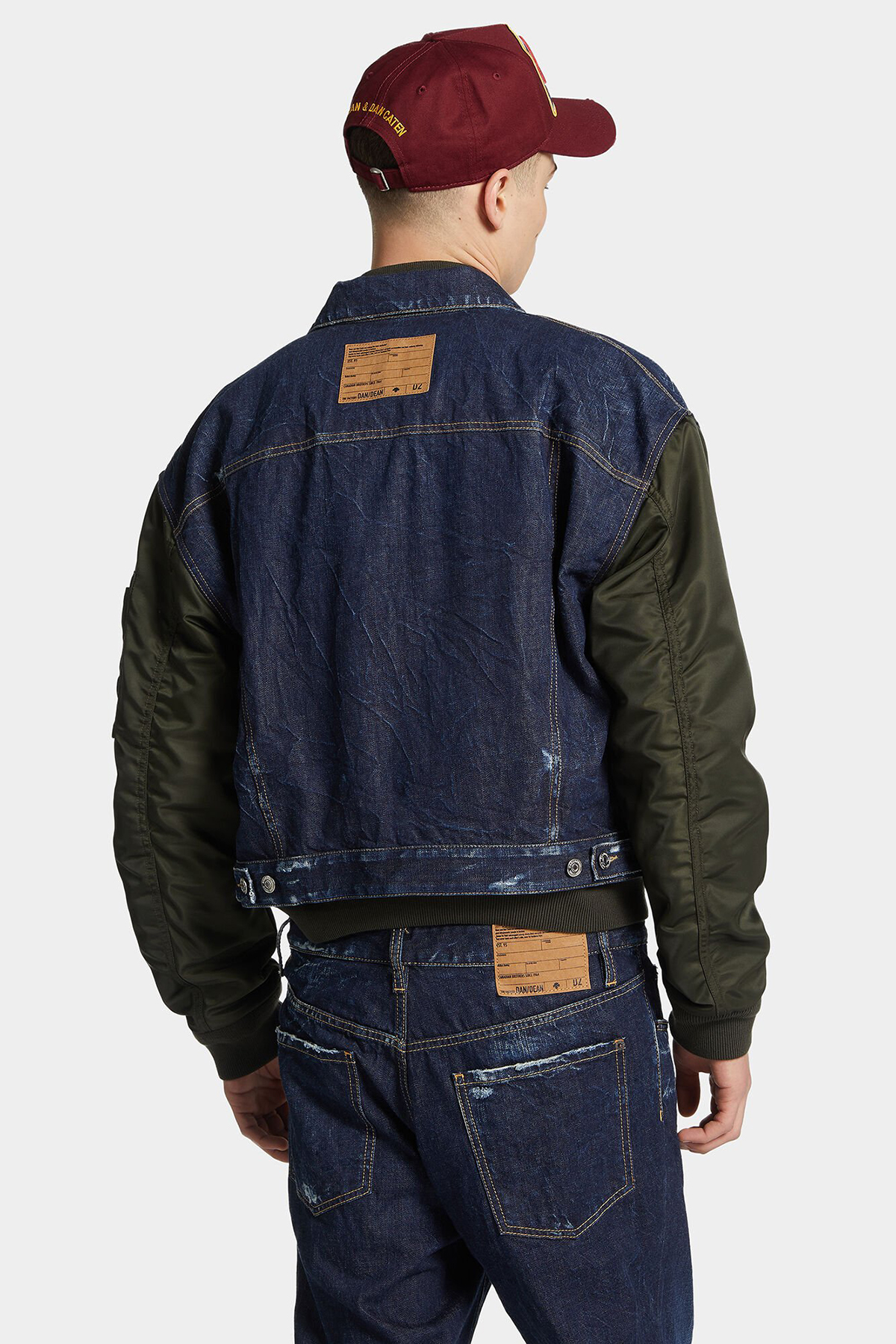 DSQUARED2 Dark Aviator Hybrid Bomber Mantel, Jacke, Hosen, Baseball-Kappe, Weste
