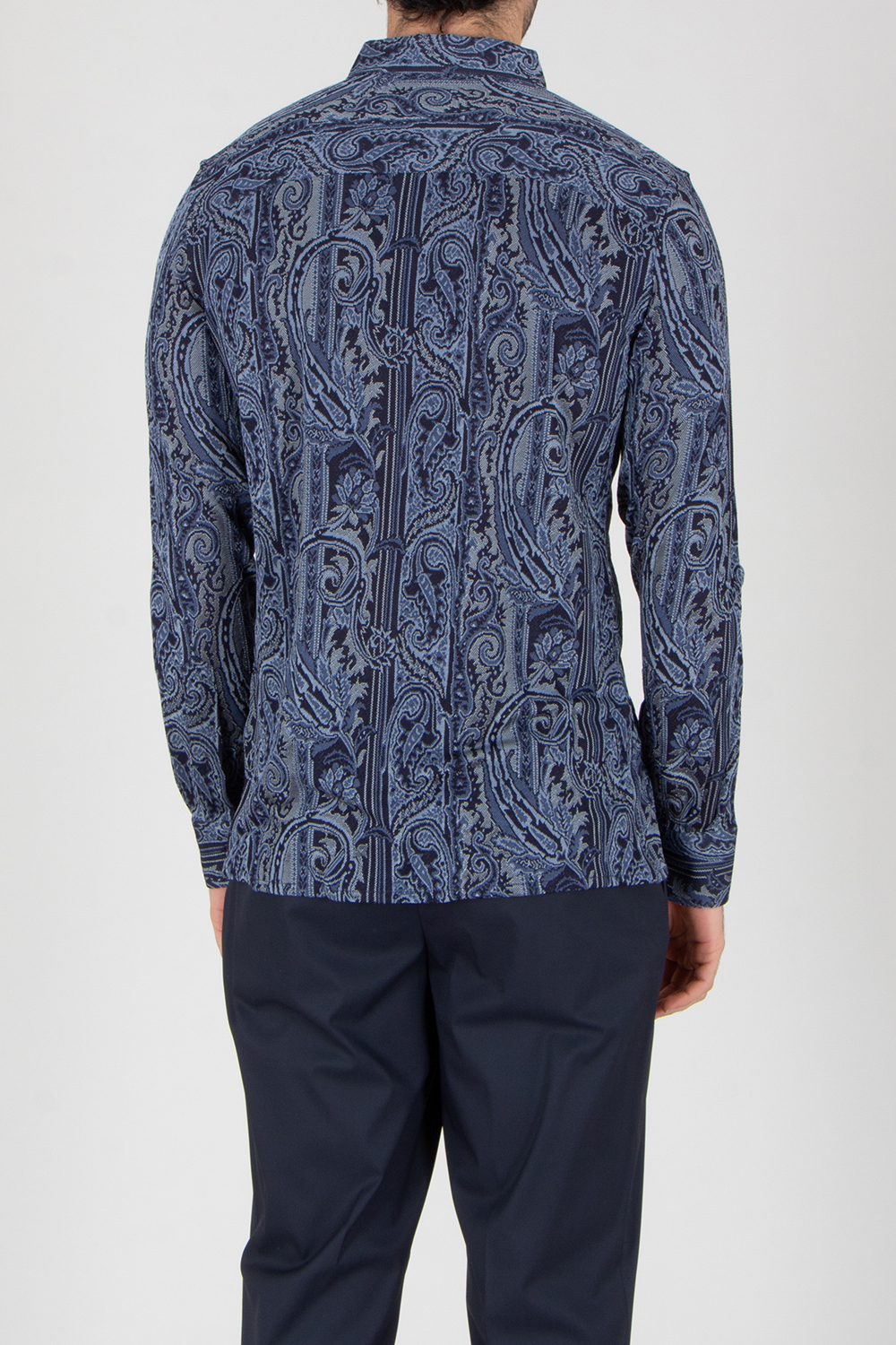 ETRO Easy Fit Paisley Pattern Viscose Jacquard Piqué Button-Down Shirt