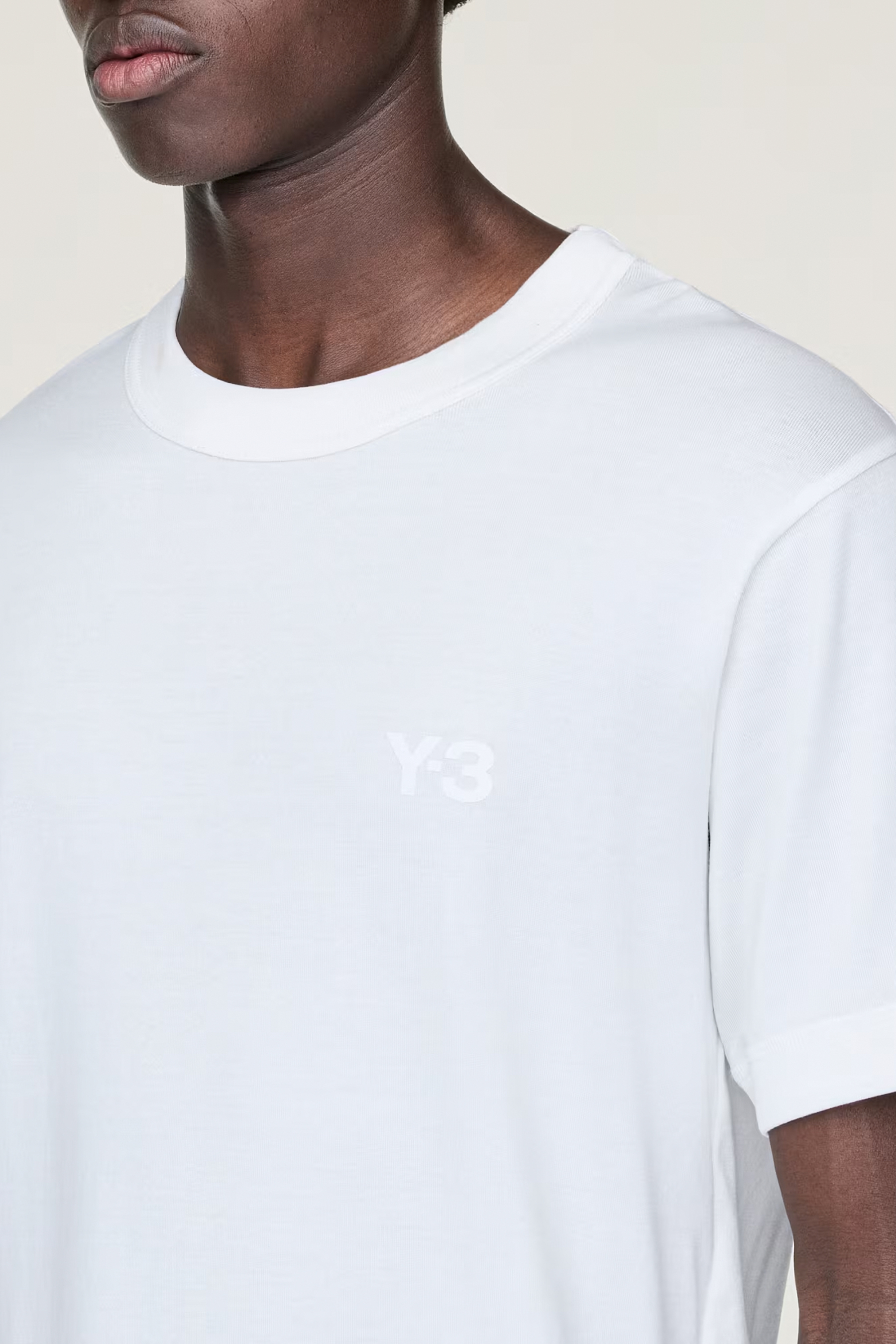 Y-3 Slim Fit Cotton Jersey T-Shirt Bekleidung, T-shirt, Hals, Person, Langarm