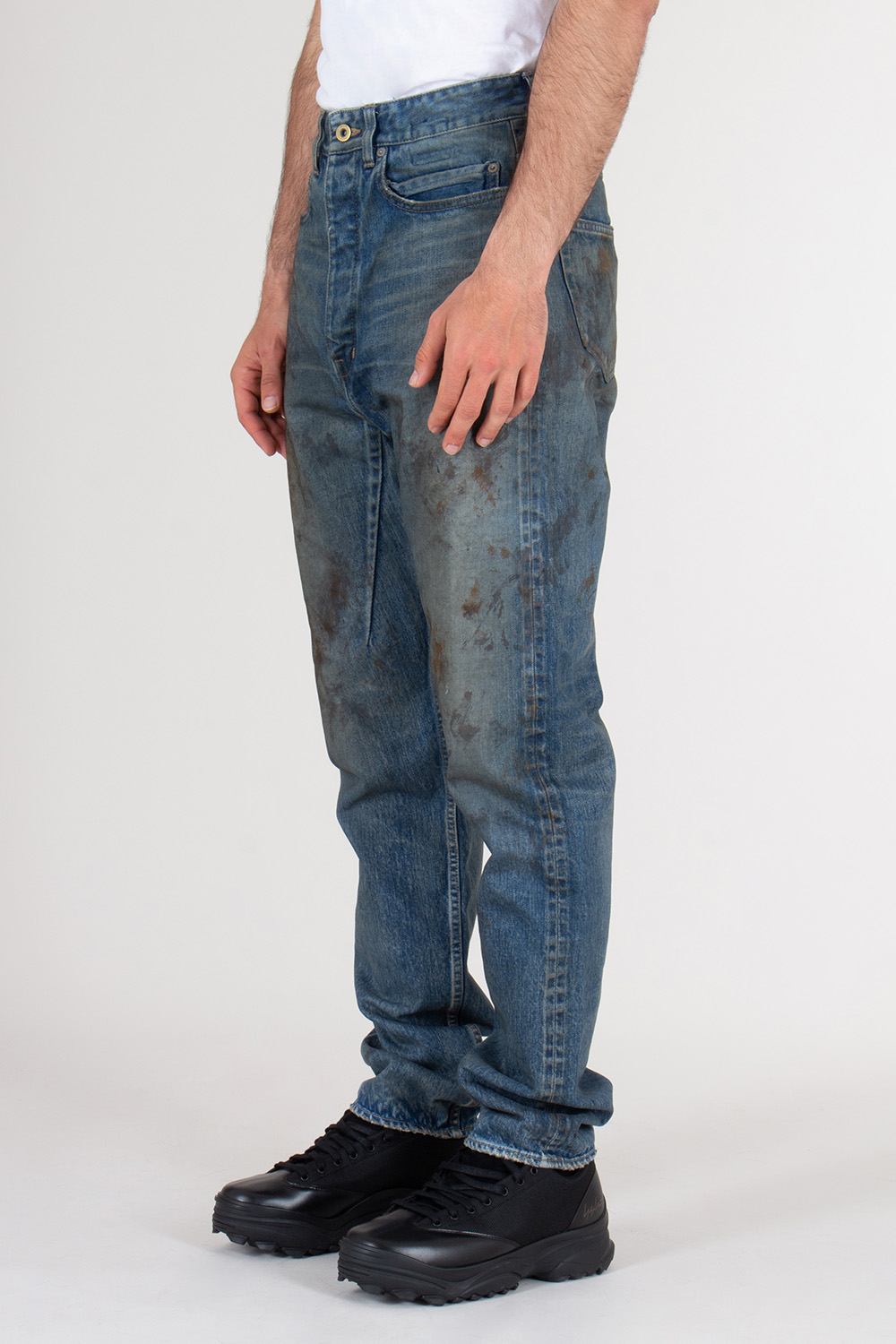 RICK OWENS DRKSHDW Relaxed Fit Distressed Denim Collapse Jeans