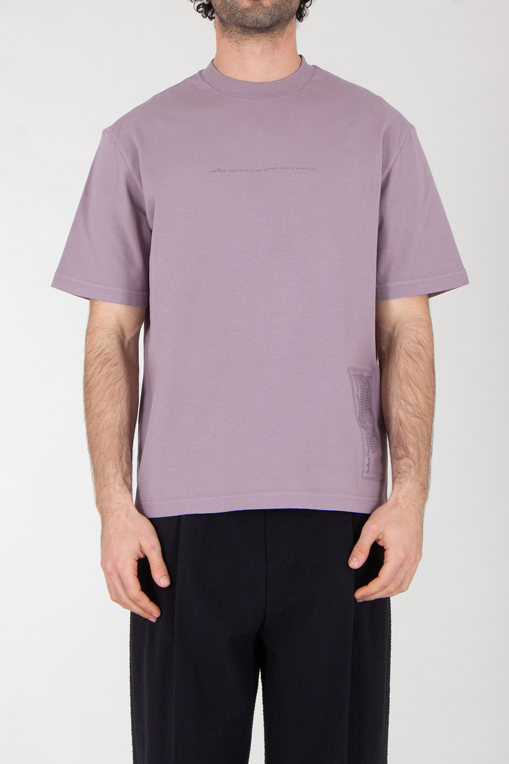 STONE ISLAND Relaxed Fit T-Shirt "Garment Dyed" Graphics Print