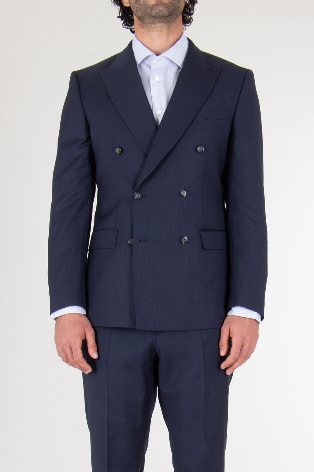 BOSS Double Breasted Two Button Virgin Wool Suit