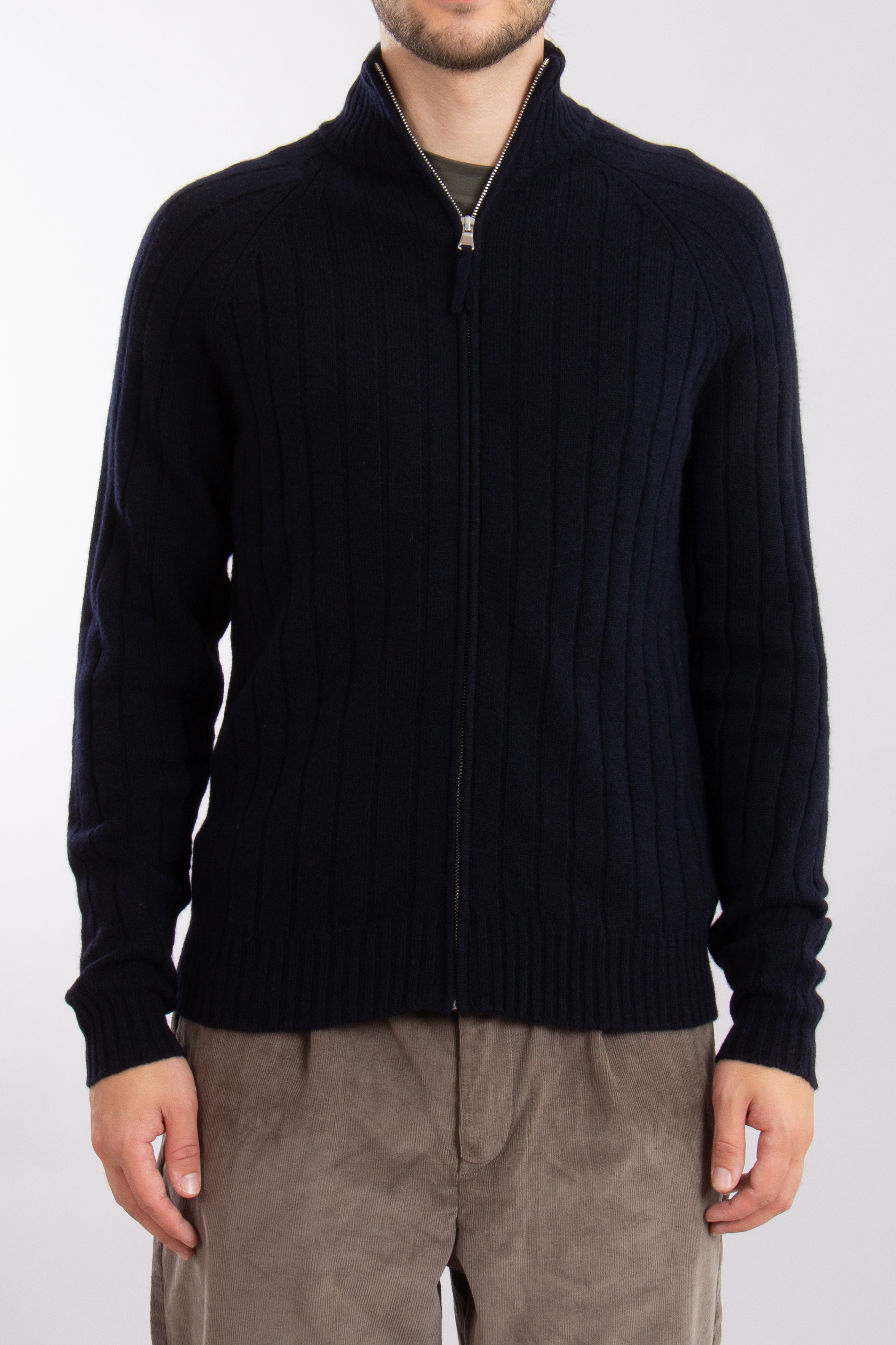 ALLUDE Virgin Wool-Cashmere Blend Zip Cardigan ALLUDE Virgin Wool-Cashmere Blend Zip Cardigan