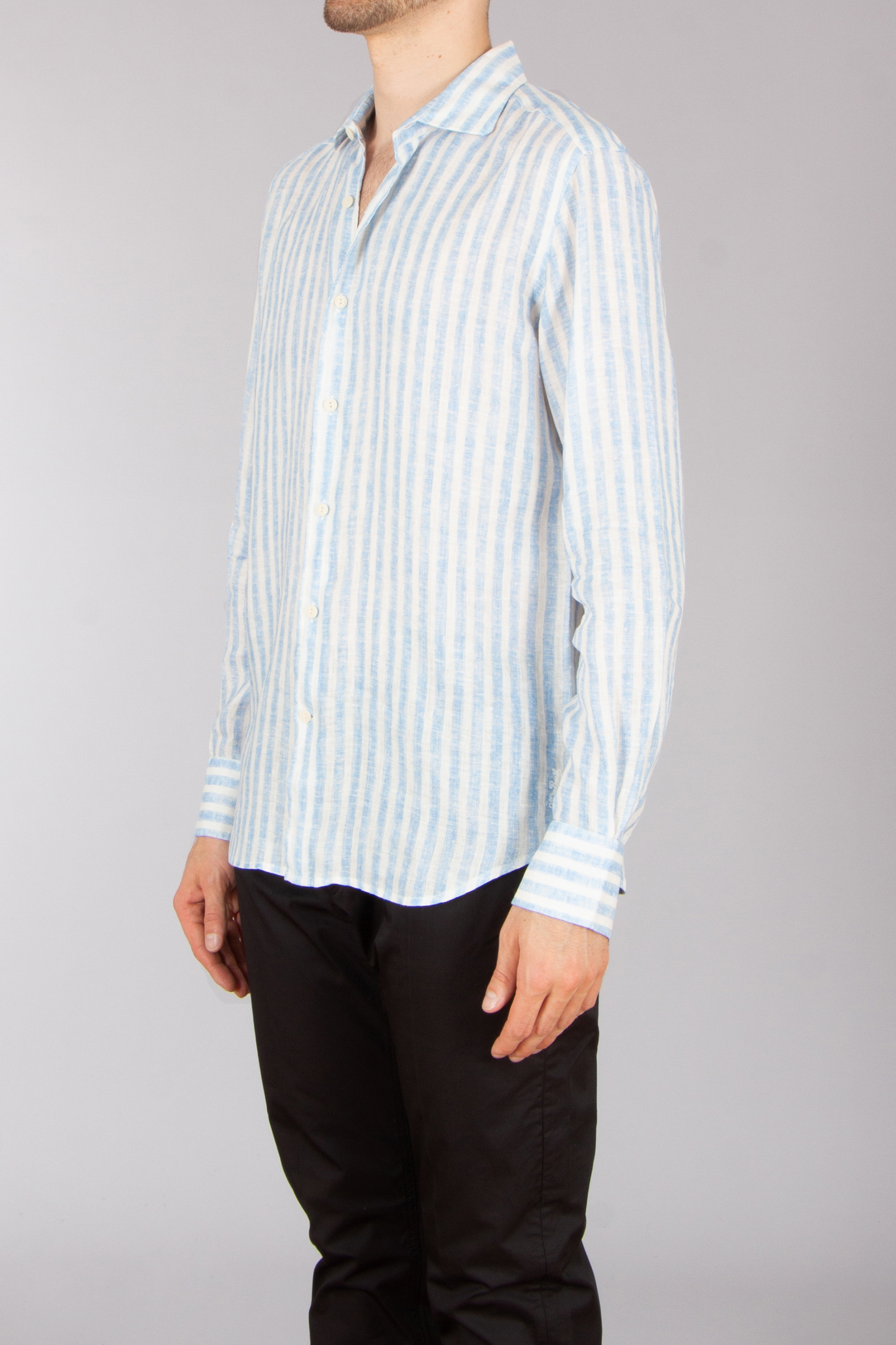 MC 2 SAINT BARTH Regular Fit Striped Linen Shirt Pamplona Bekleidung, Hemd, Langarm, Ärmel, Kleid, Hemd