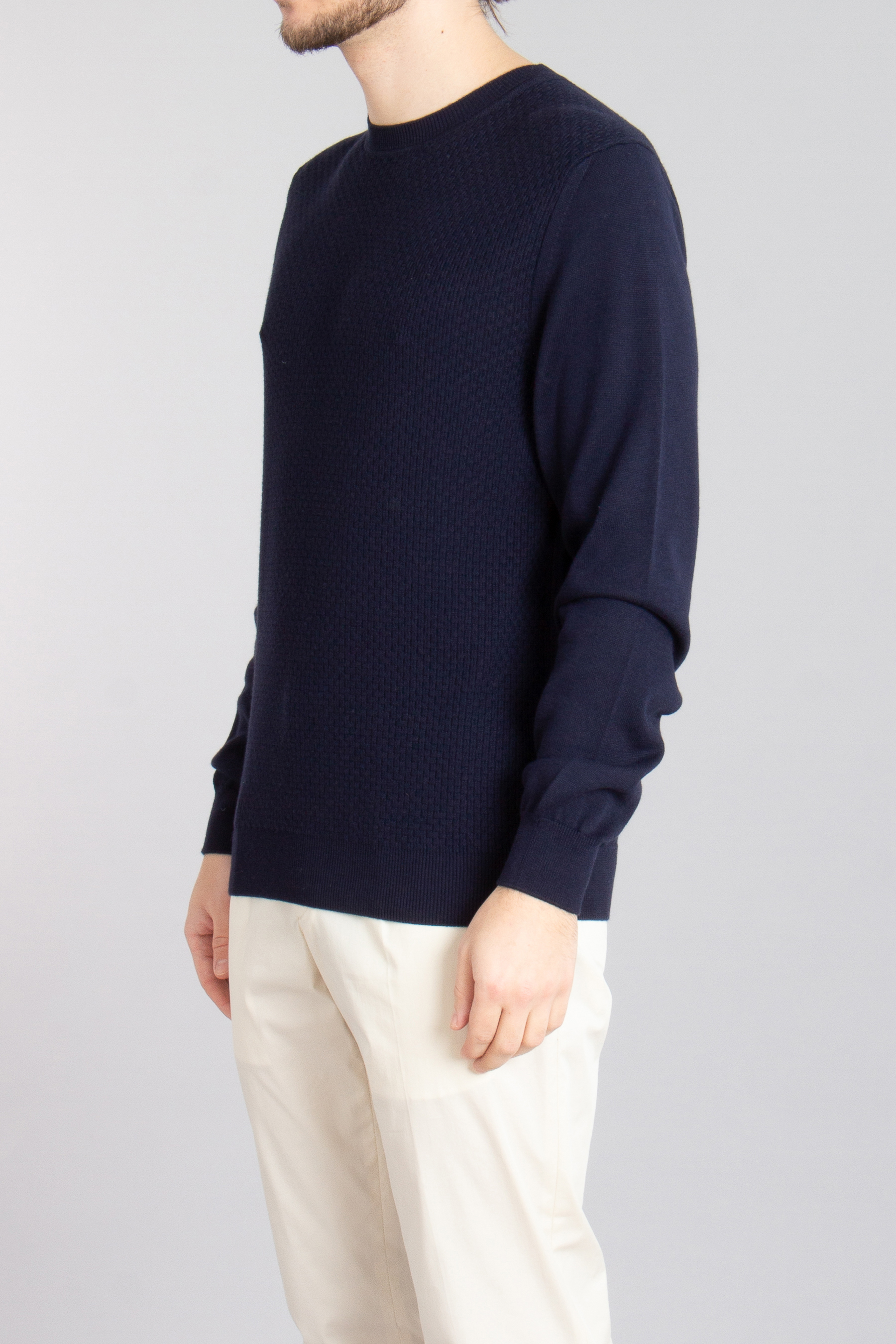 CANALI Micro Structured Cotton-Modal Blend Sweater CANALI Micro Structured Cotton-Modal Blend Sweater