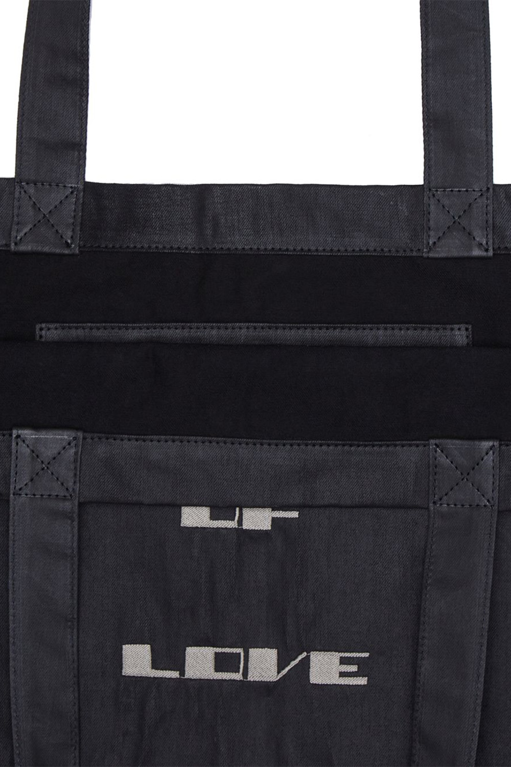 RICK OWENS DRKSHDW Embroidered Waxed Canvas Shopper 