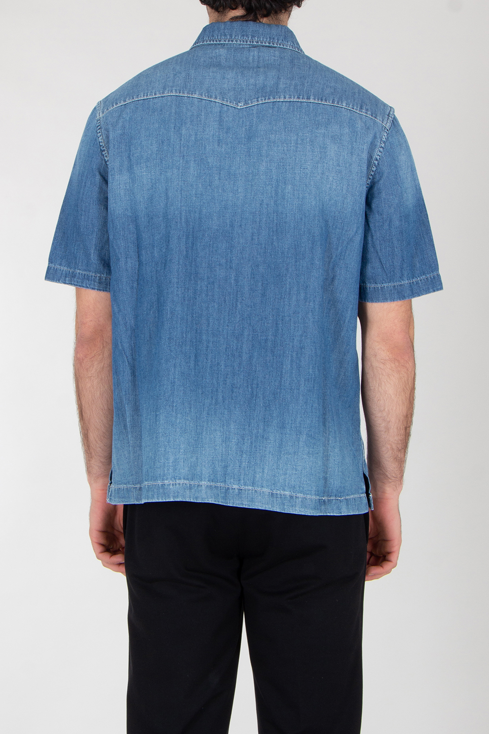 7 FOR ALL MANKIND Short Sleeve Denim Shirt Border