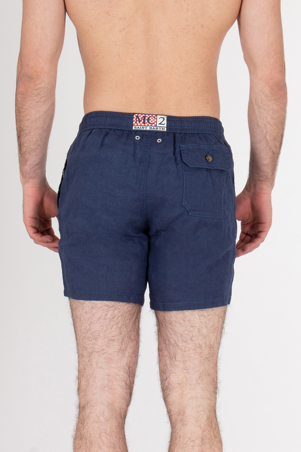 MC 2 SAINT BARTH Classic Fit Linen Swim Shorts Gustavia
