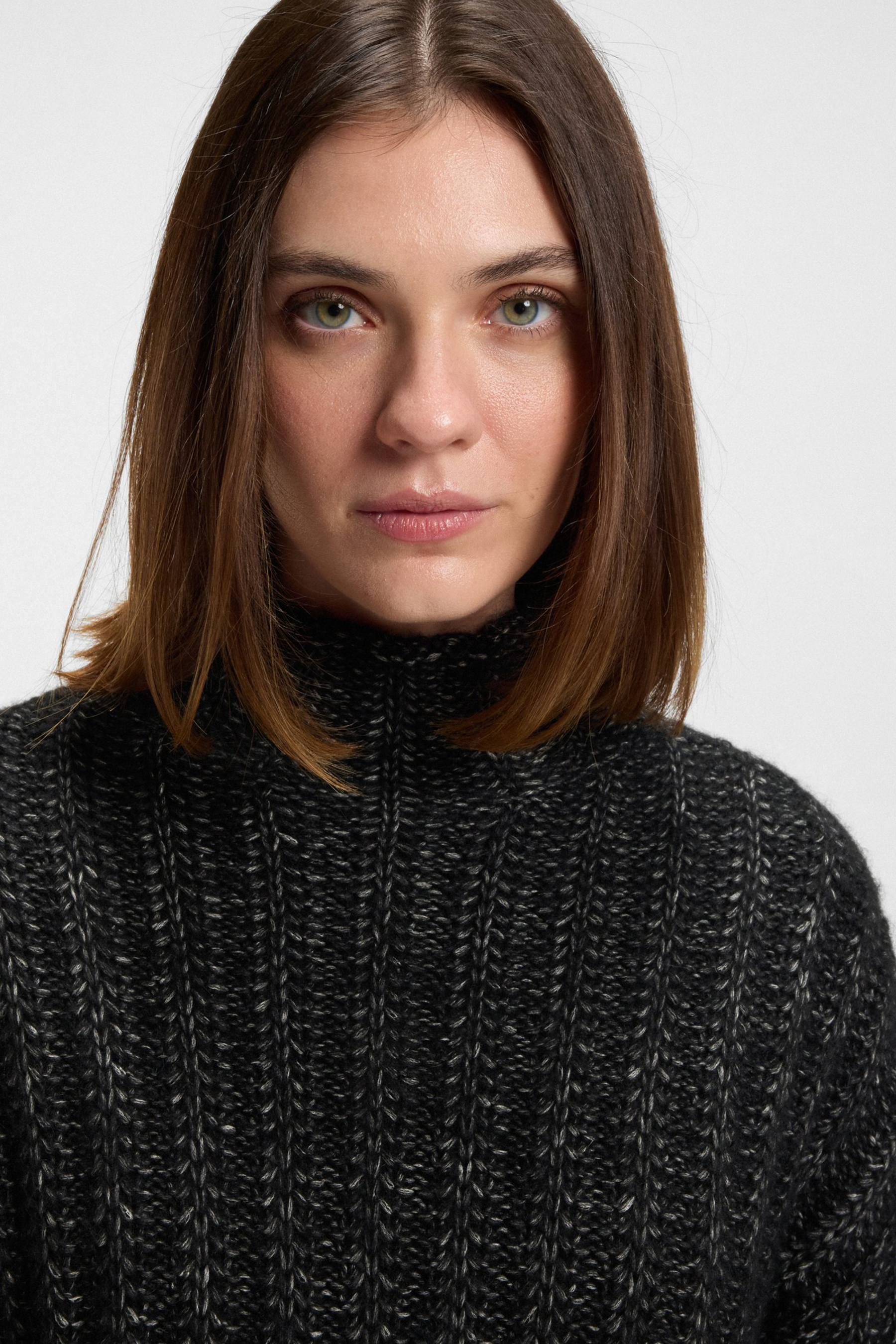 HUGO Relaxed Fit Ribbed Cotton-Wool-Alpaca Blend Mock Neck Sweater Safineyny Pulli, Erwachsener, Weiblich, Person, Frau