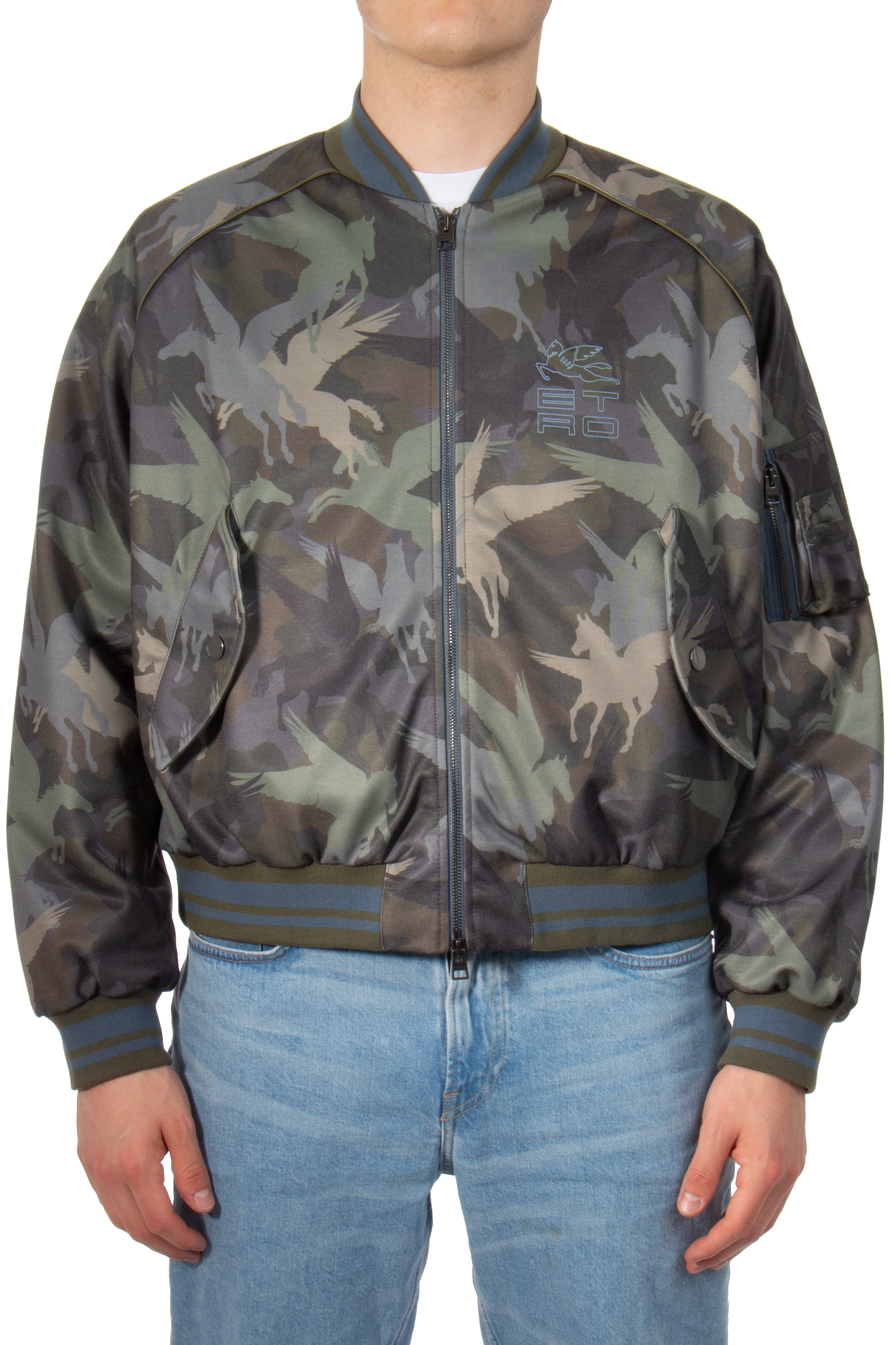 ETRO Pegaso-Camouflage Bomber Jacket ETRO Pegaso-Camouflage Bomber Jacket