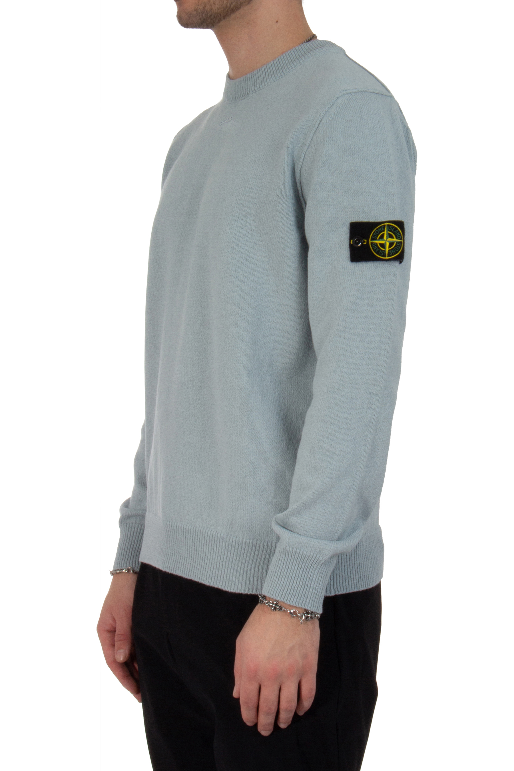 STONE ISLAND Organic Cotton Crew Neck Knit Sweater