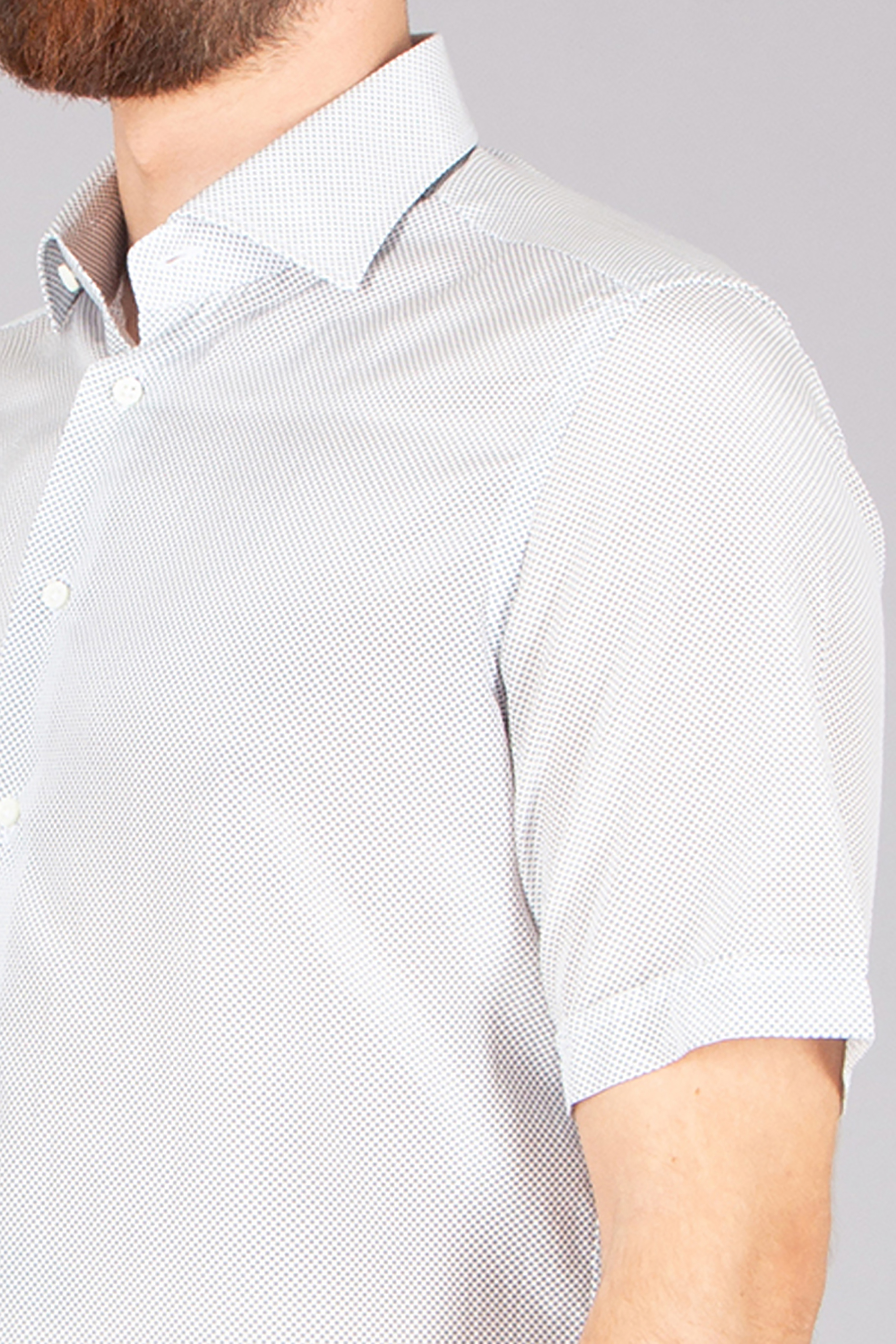 EMANUELE MAFFEIS Regular Fit Patterned Cotton-Silk Blend Short-Sleeve Shirt Eduardo Twins Bekleidung, Hemd, Kleid, Hemd, Ärmel