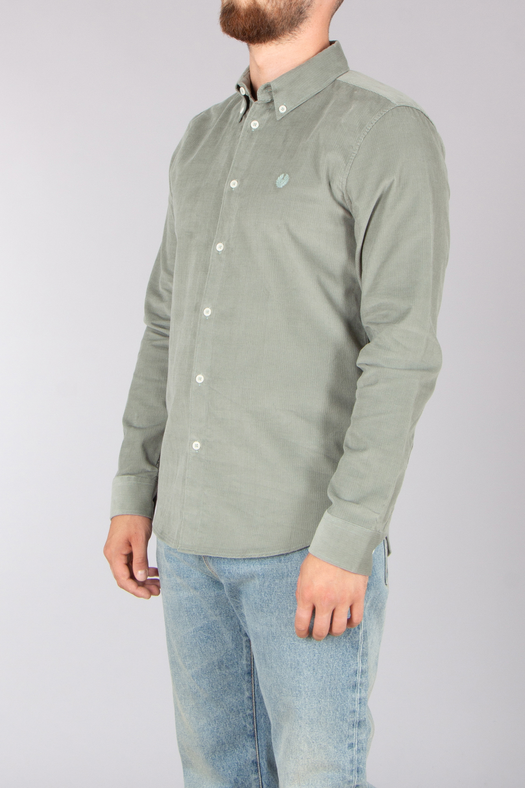 BELSTAFF Slim Fit Cotton Corduroy Button-Down Street Shirt Hemd, Langarm, Hosen, Kleid, Hemd, Jeans