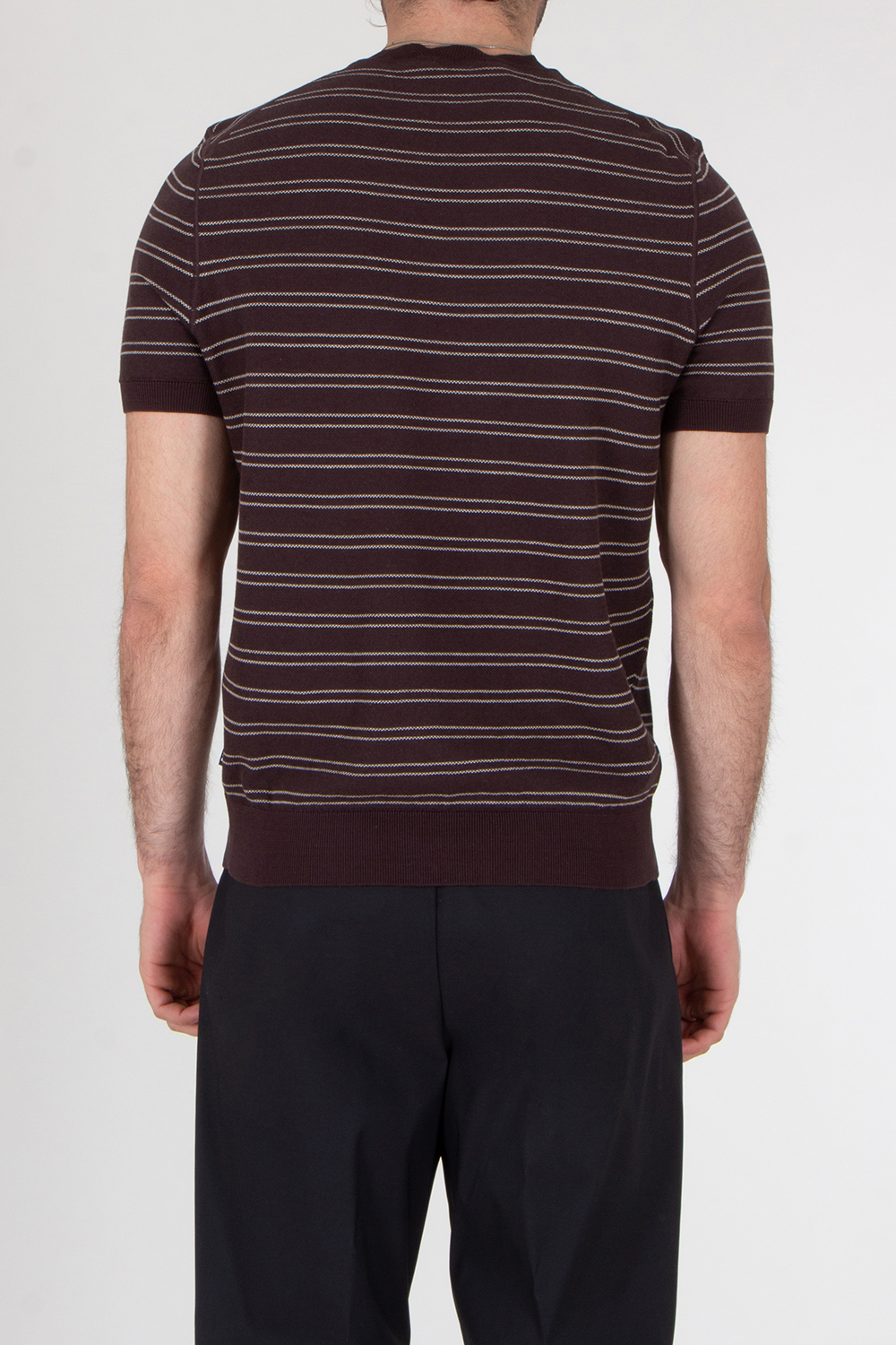 BOSS Regular Fit Striped Knitted T-Shirt