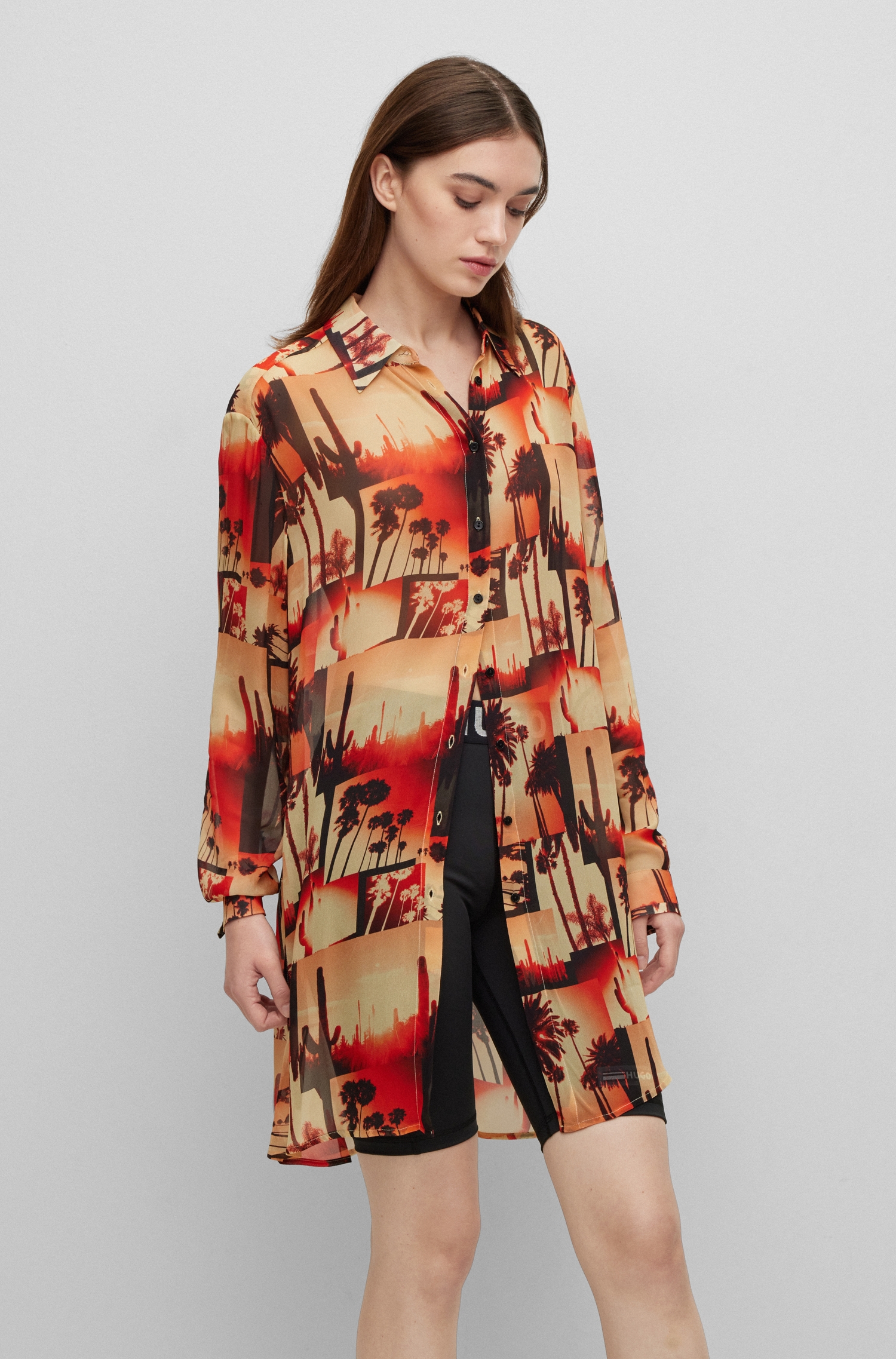 HUGO Printed Viscose Blouse  Evishi