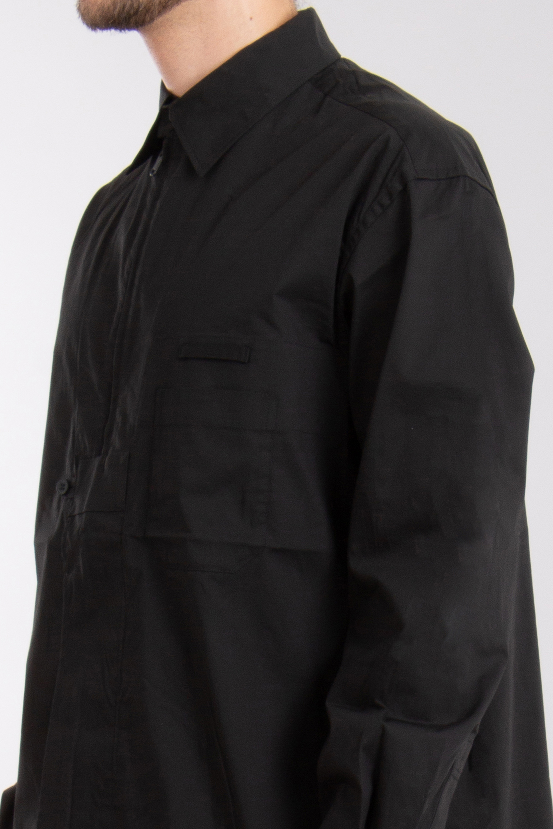 Y-3 Oversized Cotton Blend Stretch Overshirt Y-3 Oversized Cotton Blend Stretch Overshirt