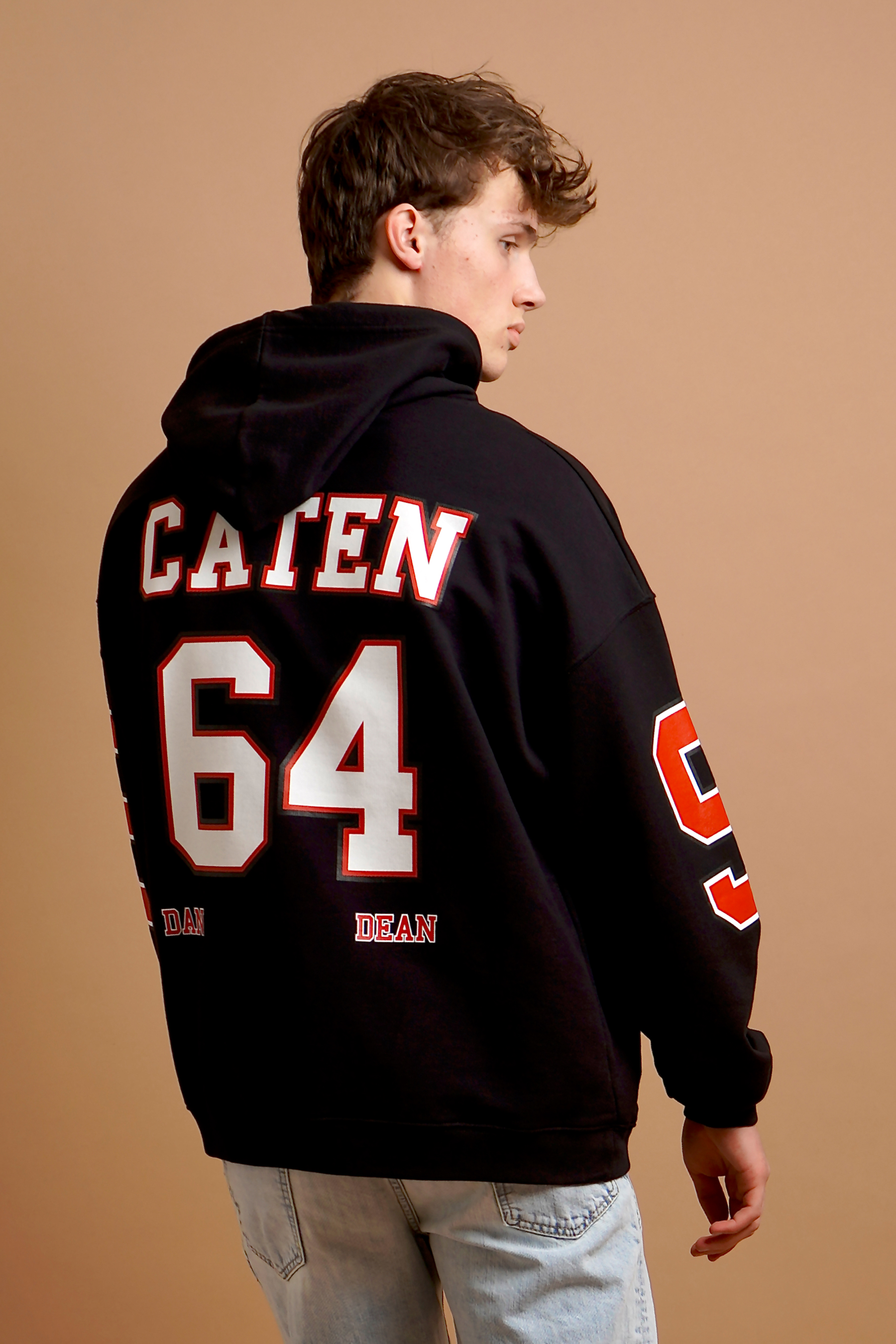 DSQUARED2 Caten 64 Loose Fit Cotton Hoodie DSQUARED2 Caten 64 Loose Fit Cotton Hoodie