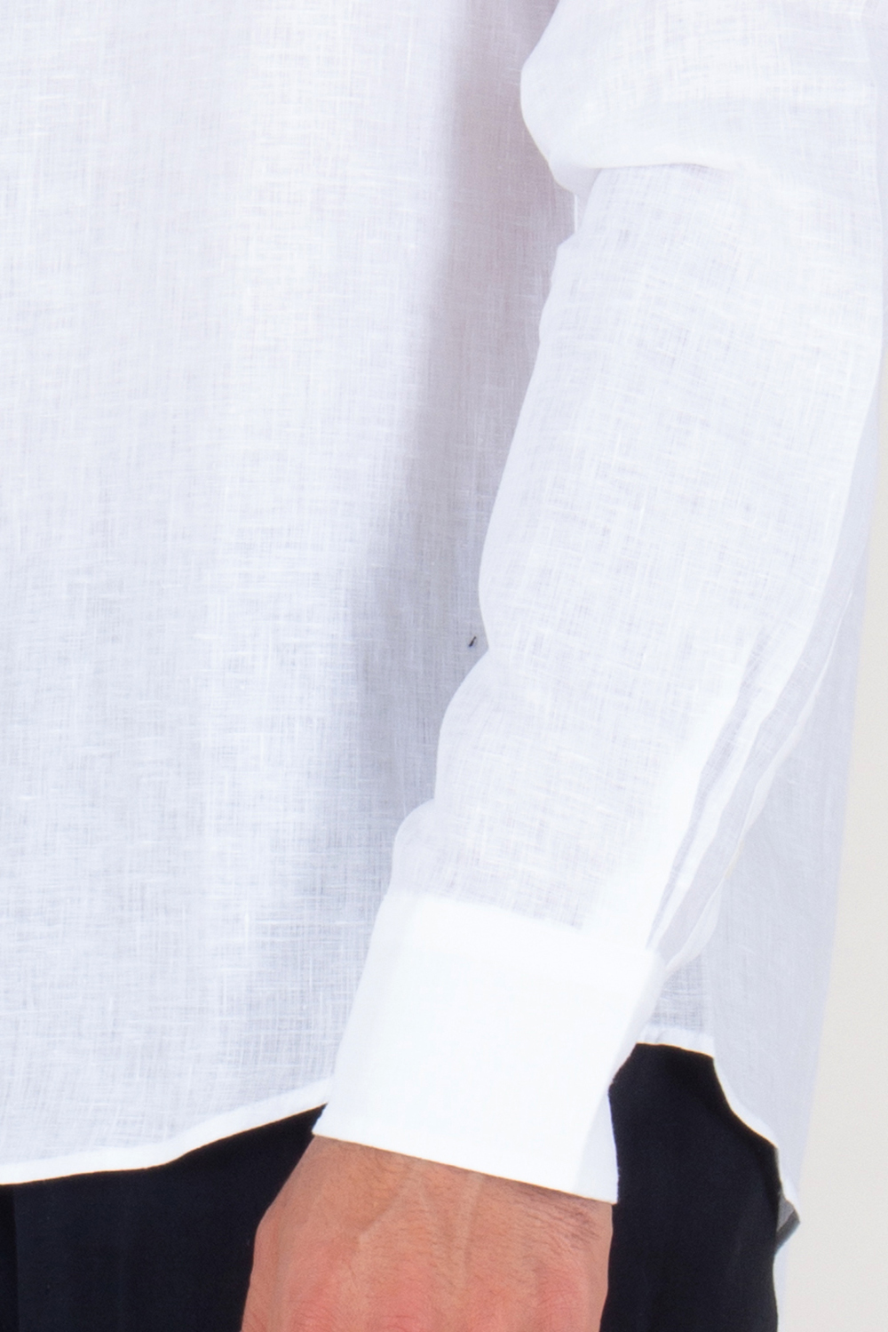SEASE Regular Fit Linen Fishtail Henley Shirt