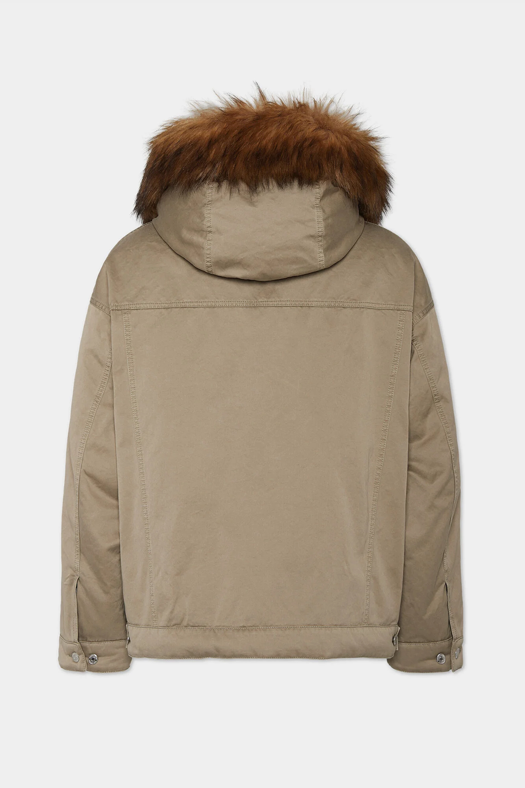 DSQUARED2 Relaxed Fit Faux Fur Trim Cotton Winter Party Kaban Mantel, Jacke, Kapuze, Kapuzenpulli, Sweatshirt