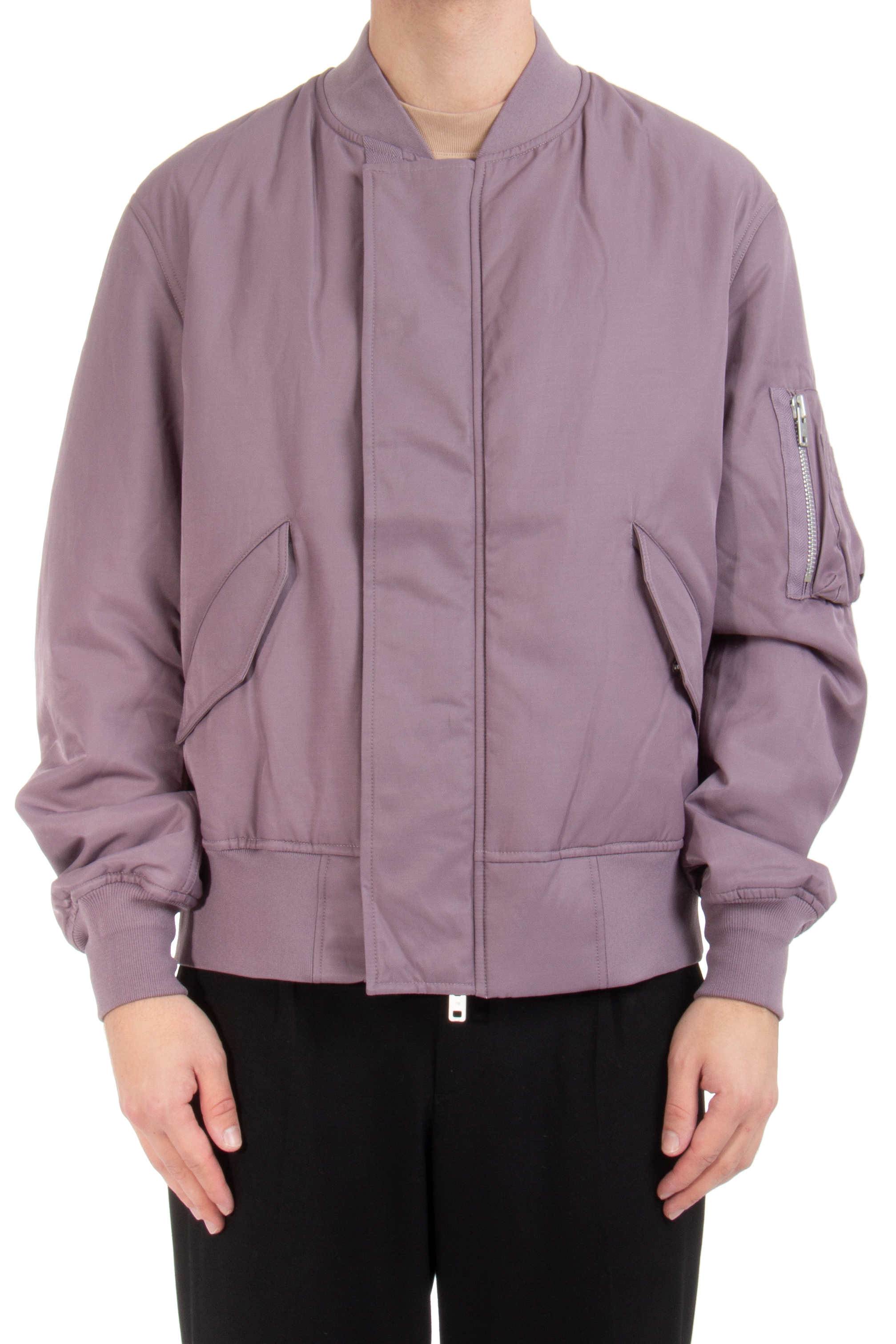 Y-3 Padded Cotton & Nylon Bomber Jacket Y-3 Padded Cotton & Nylon Bomber Jacket
