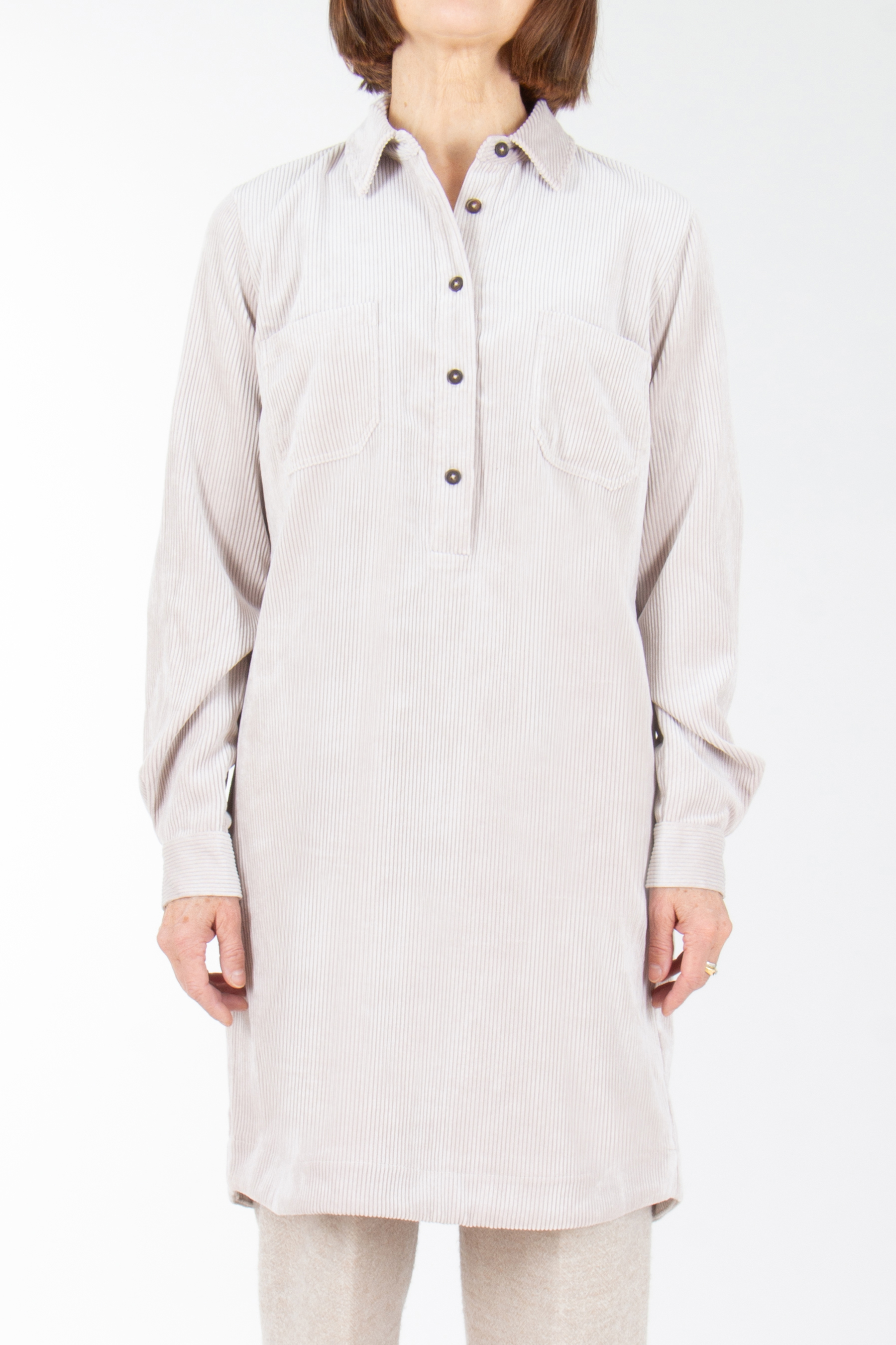 Leinen, Langarm, Mantel, Laborkittel, Hemd