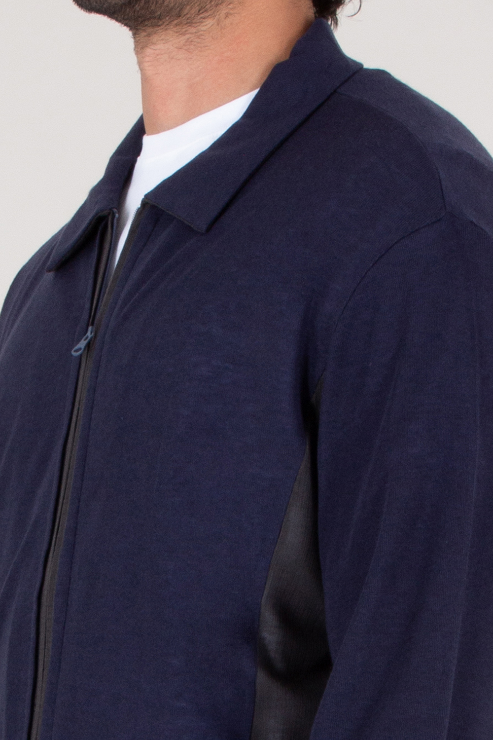 XLIM Regular Fit Panelled Cardigan With Raw Edge Detail