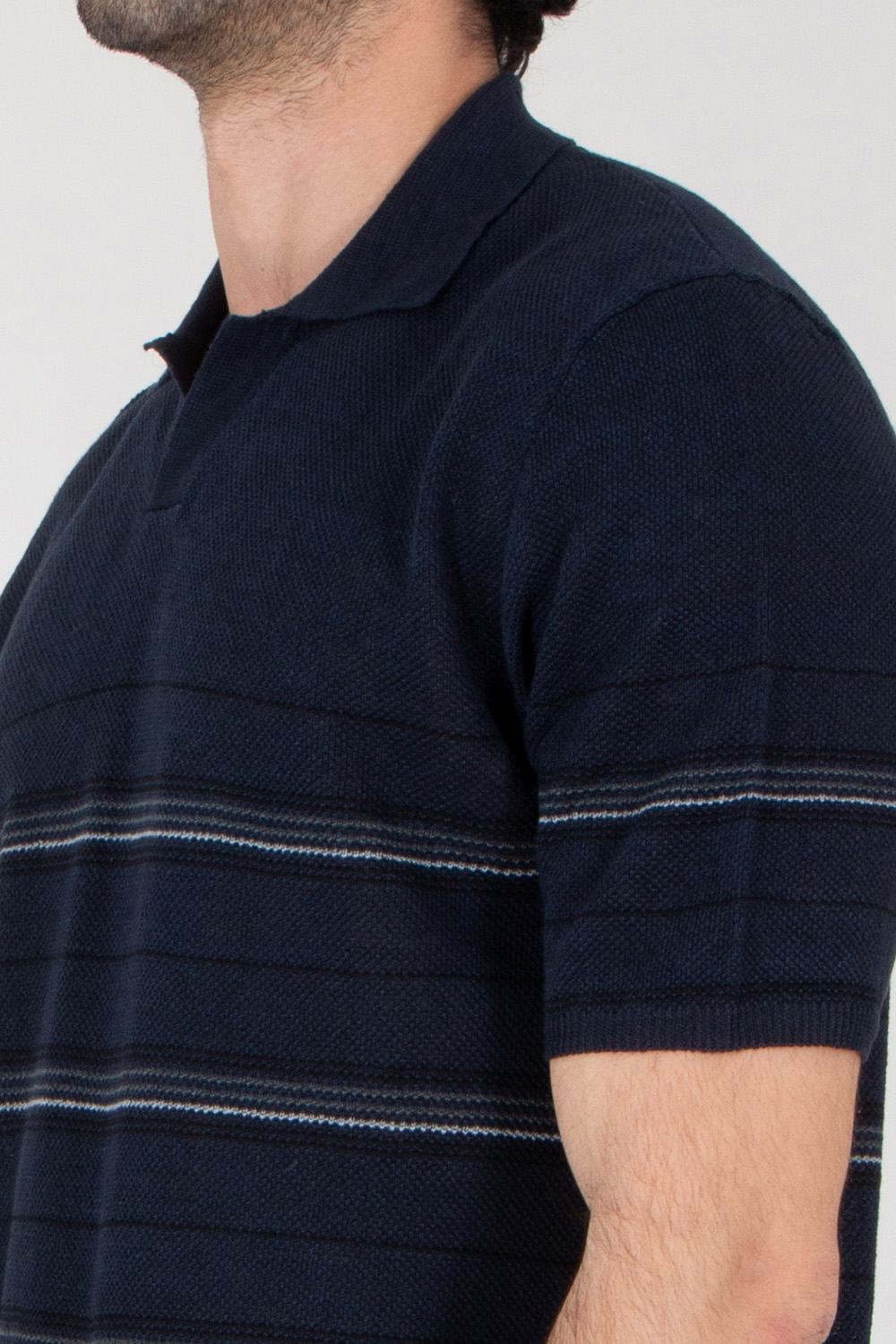 ROBERTO COLLINA Regular Fit Knitted Linen Polo Shirt