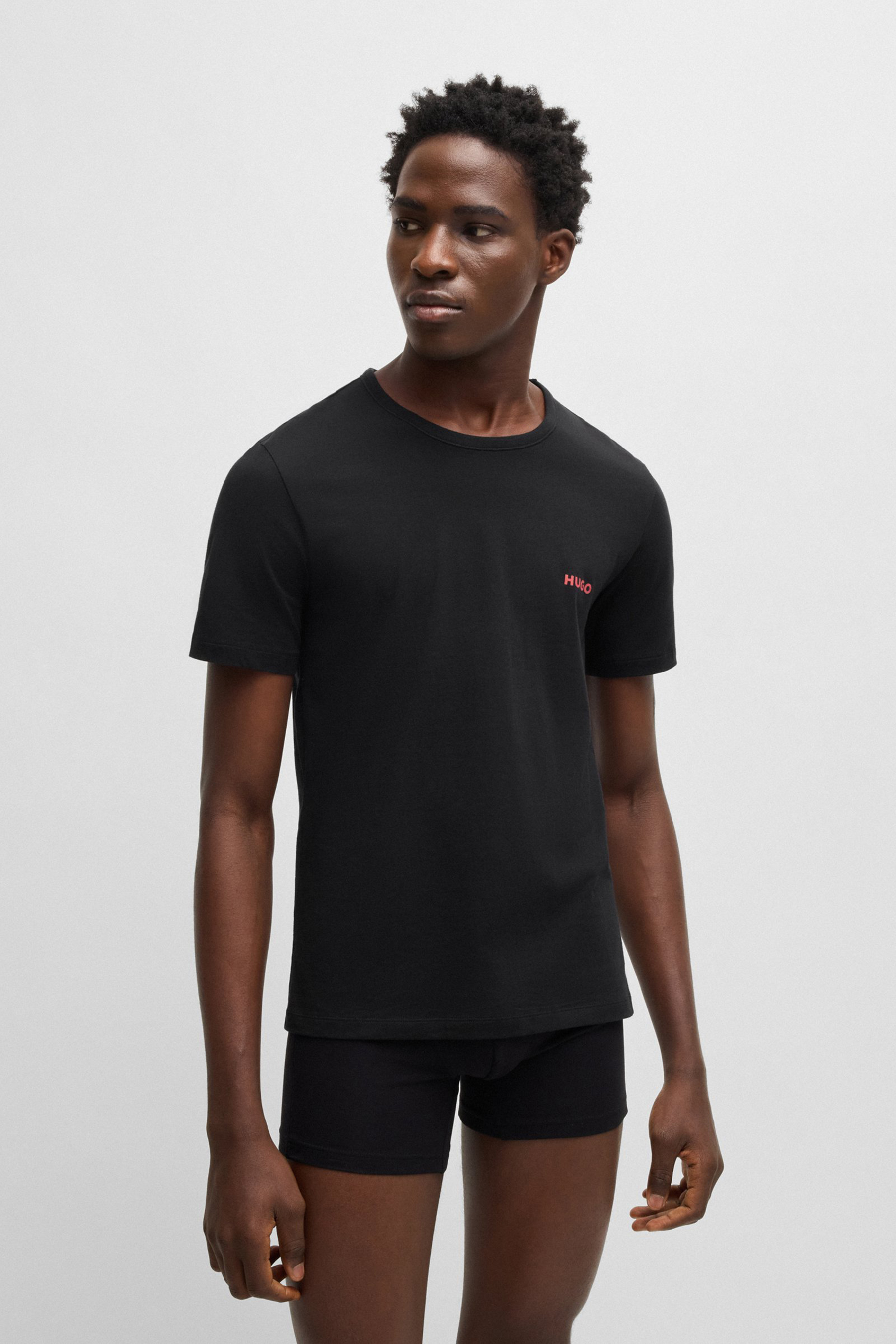 HUGO 3-Pack Regular Fit Cotton Jersey Crew-Neck T-Shirts Triplet T-shirt, Ärmel, Person, Hemd, Kurze Hosen