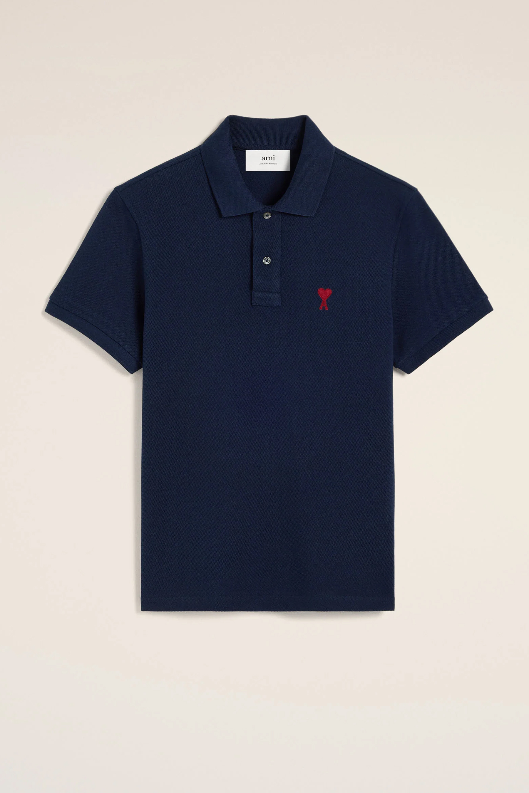 AMI PARIS Classic Fit Ami De Coeur Organic Cotton Piqué Polo Shirt AMI PARIS Classic Fit Ami De Coeur Organic Cotton Piqué Polo Shirt