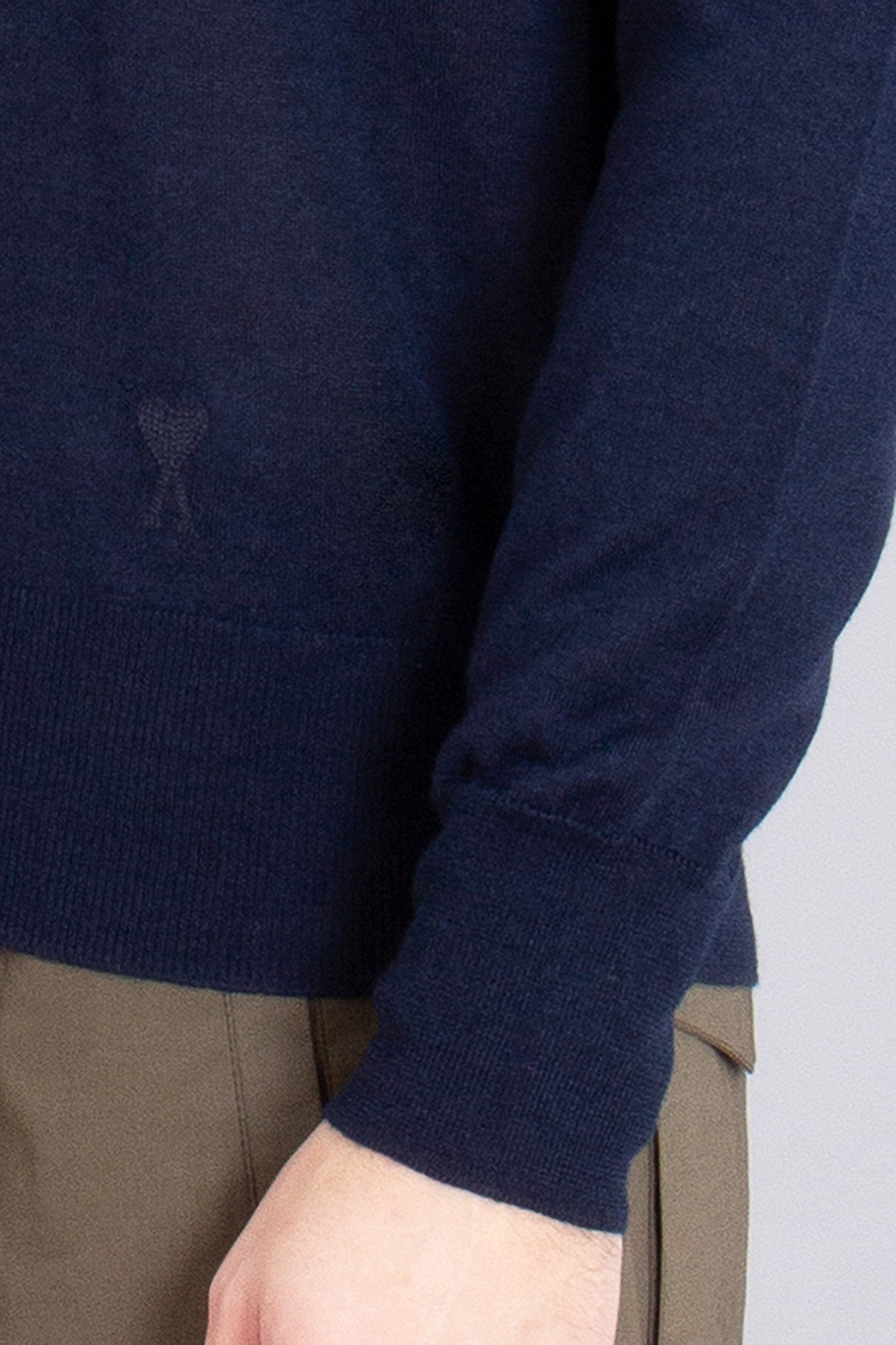 AMI PARIS Ami De Coeur Extrafine Wool-Silk Blend Knit Polo AMI PARIS Ami De Coeur Extrafine Wool-Silk Blend Knit Polo