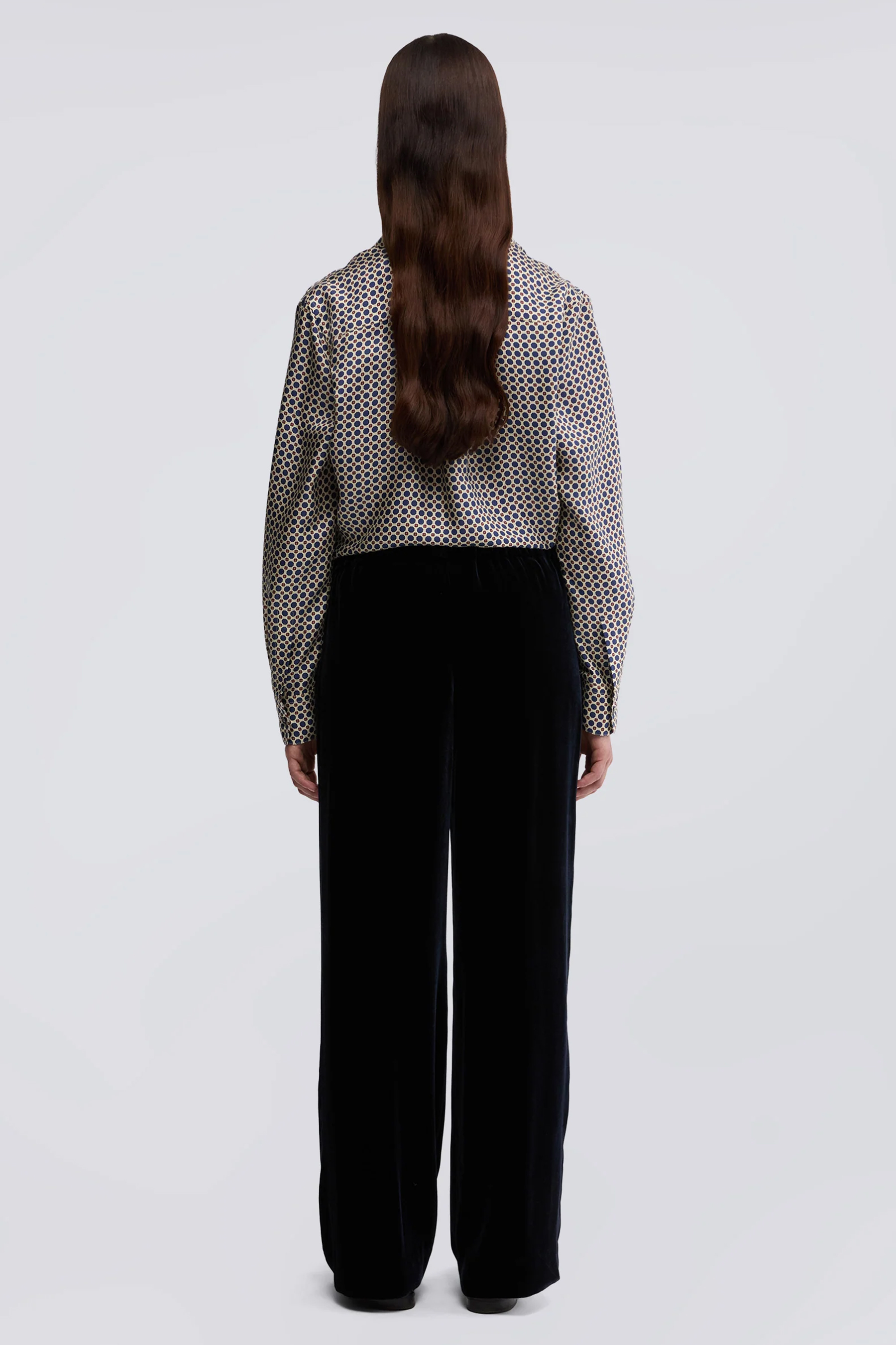 ASPESI Wide Leg Virgin Wool-Cashmere Blend Flannel Pants Bluse, Hemd, Hosen, Langarm, Formelle Kleidung