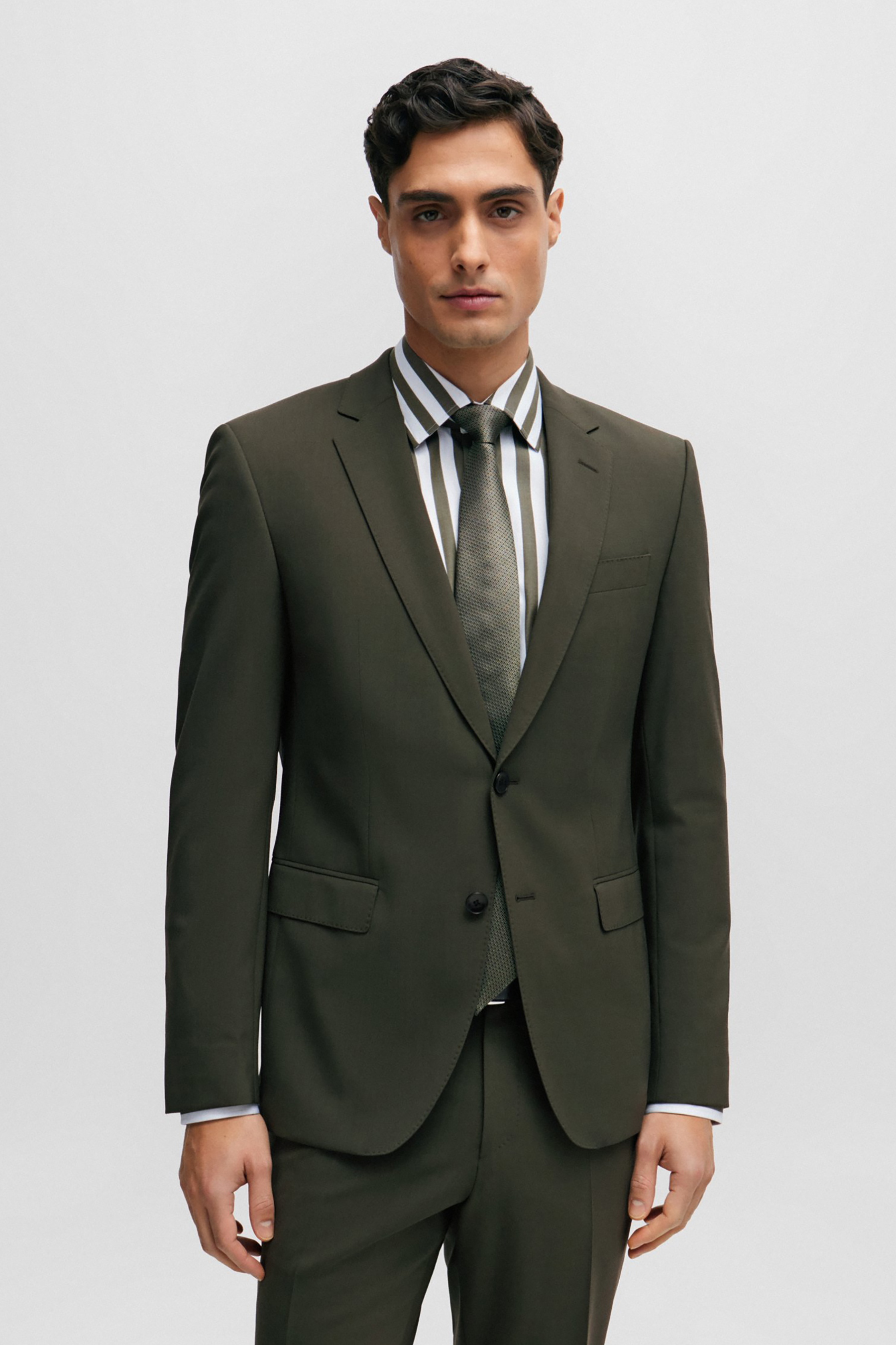 BOSS Slim Fit Virgin Wool Stretch Suit H-Huge BOSS Slim Fit Virgin Wool Stretch Suit H-Huge