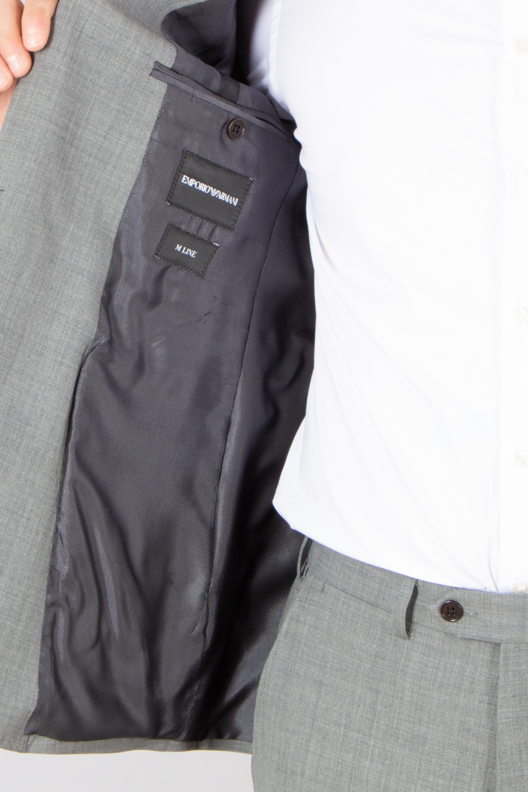 EMPORIO ARMANI Slim Fit Virgin Wool Stretch Suit M Line Hosen, Jeans, Mantel, Mann, Person