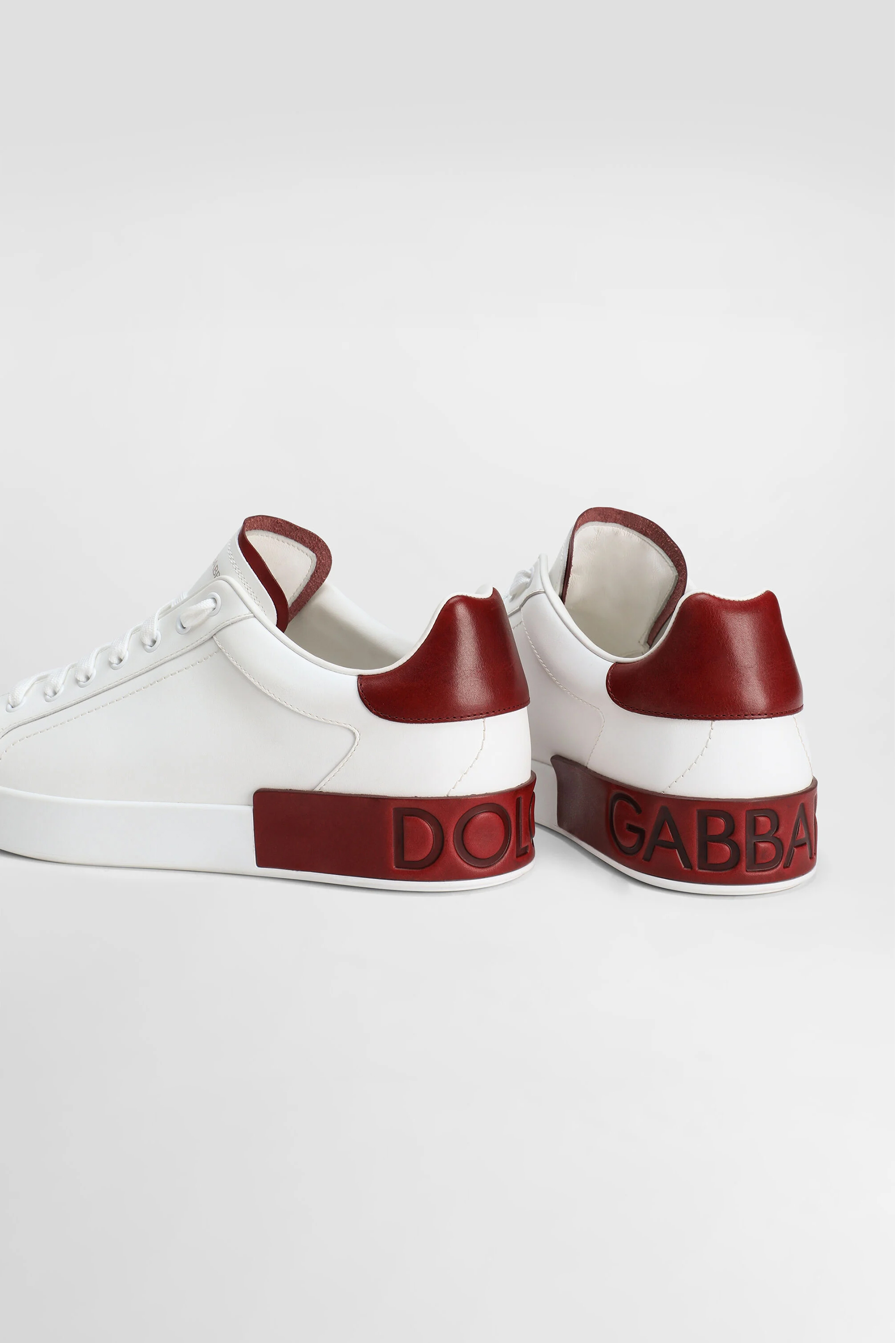 DOLCE & GABBANA Leather Sneakers Portofino Bekleidung, Schuhwerk, Schuh, Sneaker