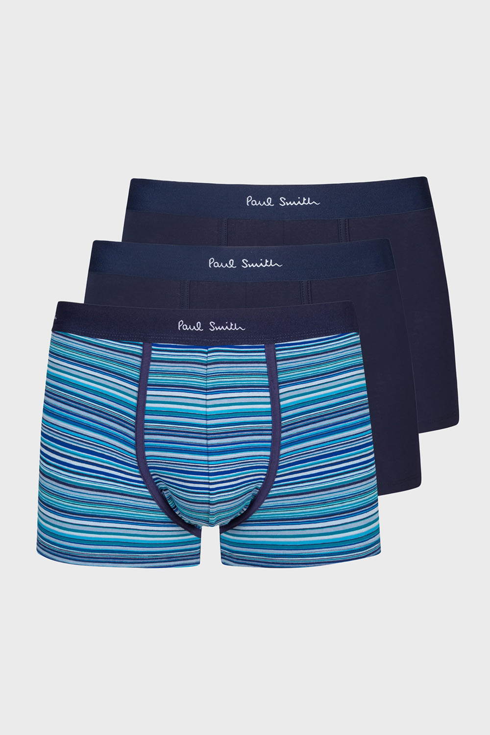 PAUL SMITH Organic-Cotton Blue Signature Stripe Mix Boxer Briefs Three Pack